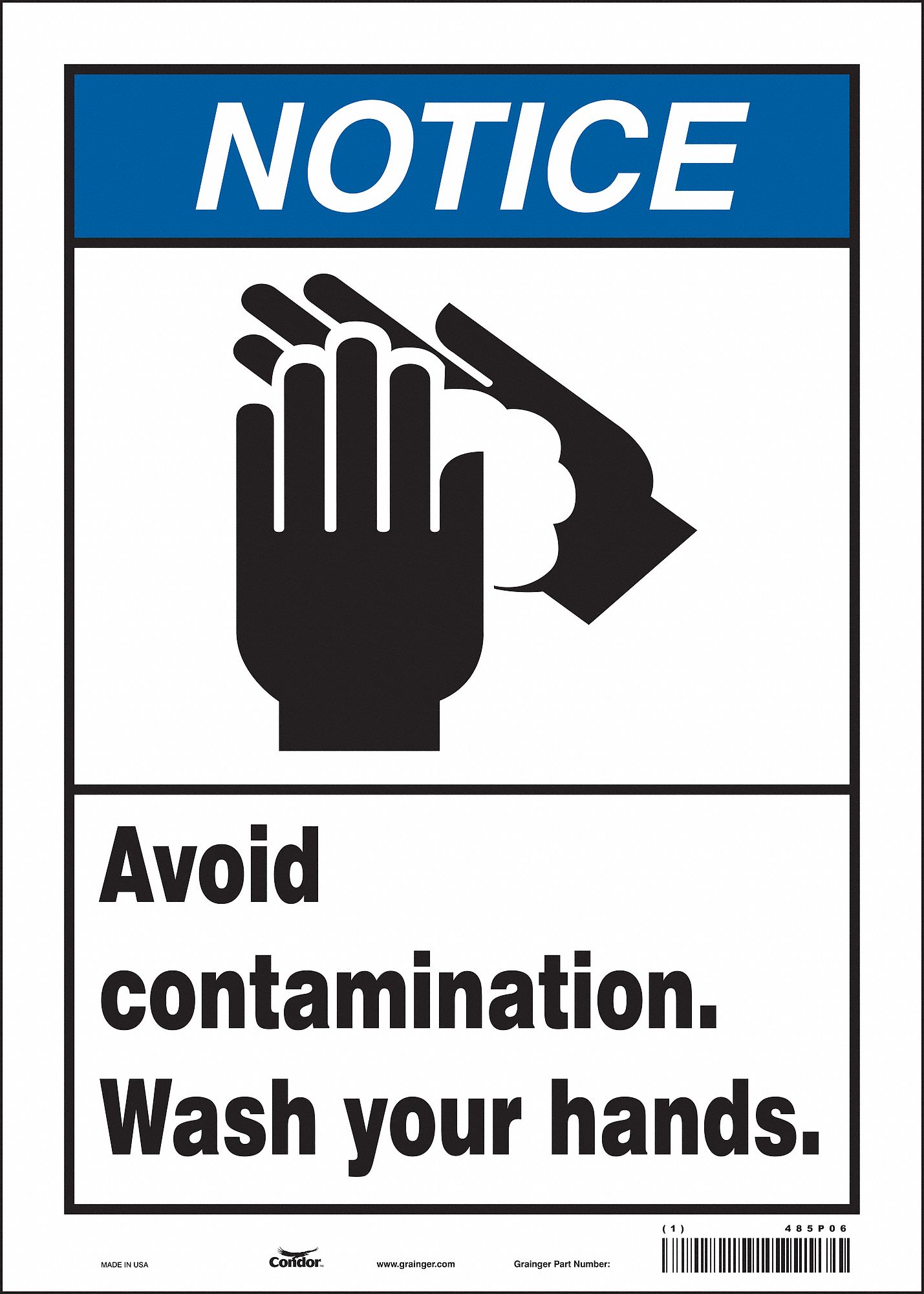 Safety Sign: Vinyl, Adhesive Sign Mounting, 14 in x 10 in Nominal Sign Size, Not Retroreflective
