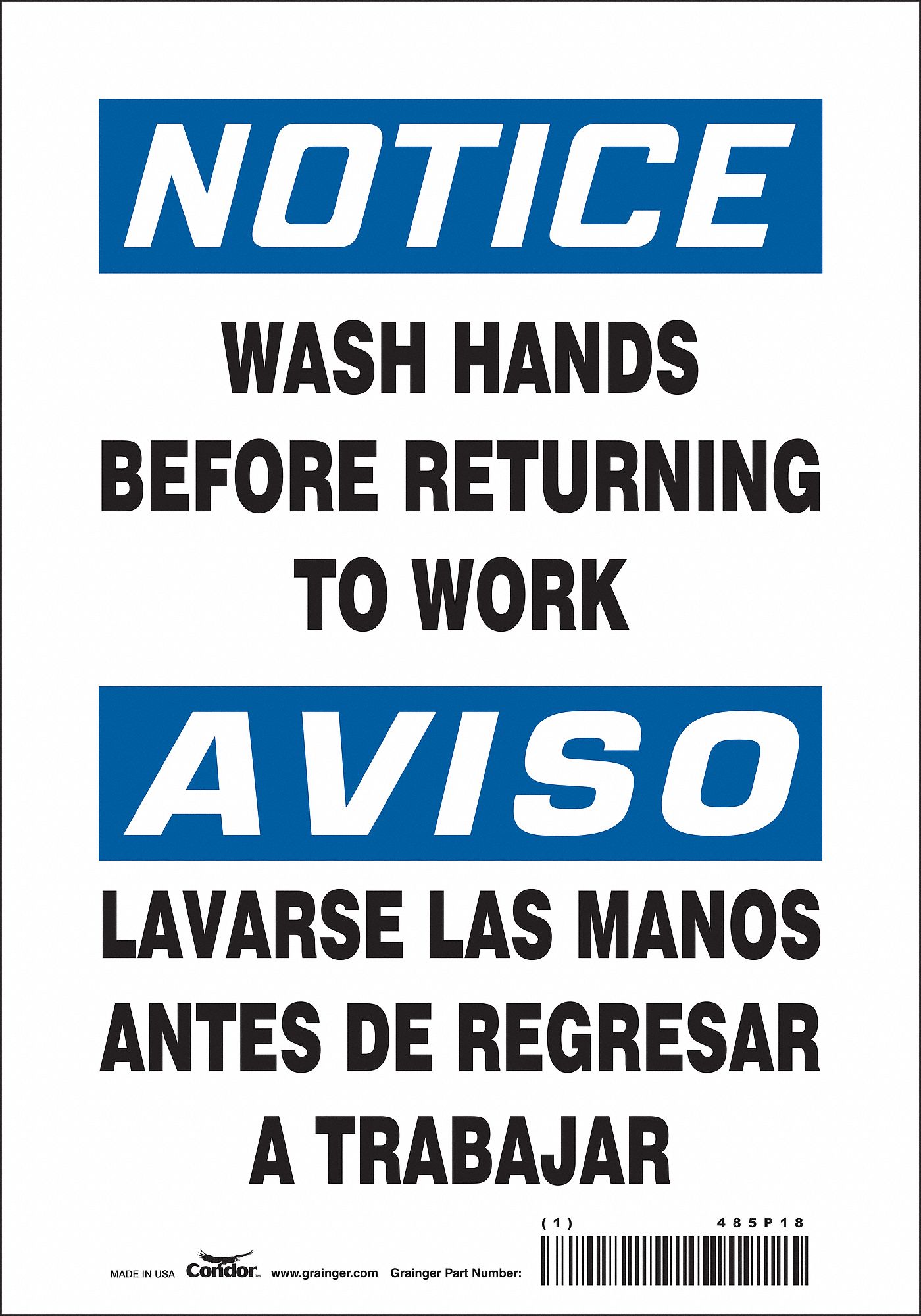 Safety Sign: Vinyl, Adhesive Sign Mounting, 10 in x 7 in Nominal Sign Size, Not Retroreflective