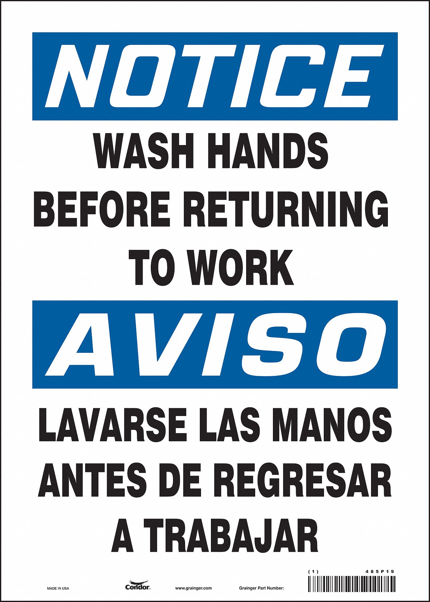 Safety Sign: Vinyl, Adhesive Sign Mounting, 14 in x 10 in Nominal Sign Size, Not Retroreflective