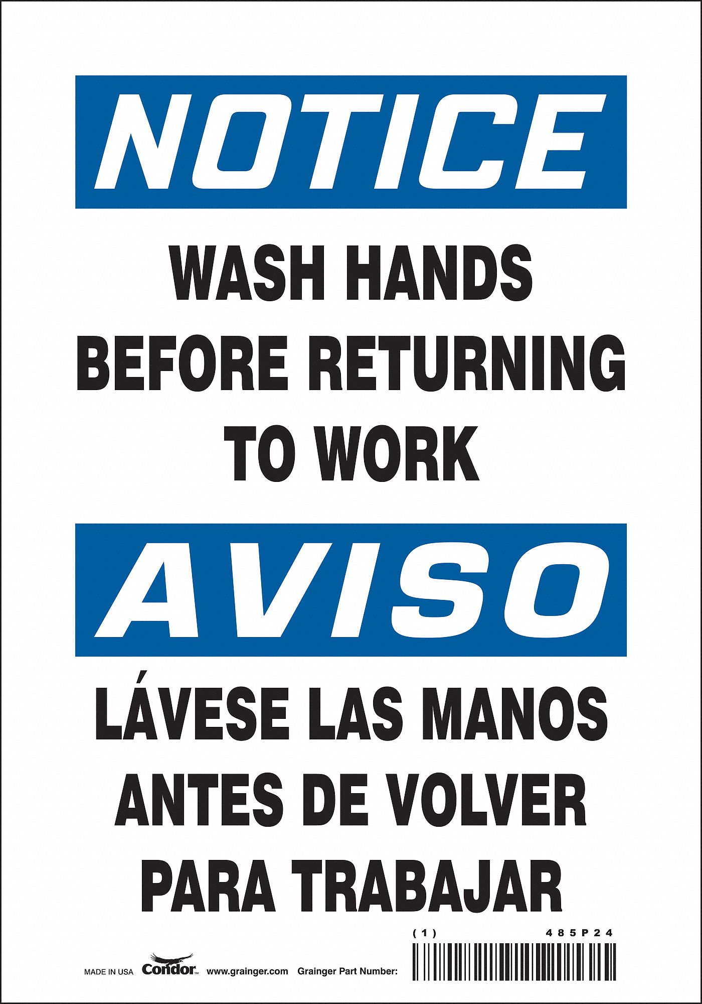 Safety Sign: Vinyl, Adhesive Sign Mounting, 10 in x 7 in Nominal Sign Size, Not Retroreflective