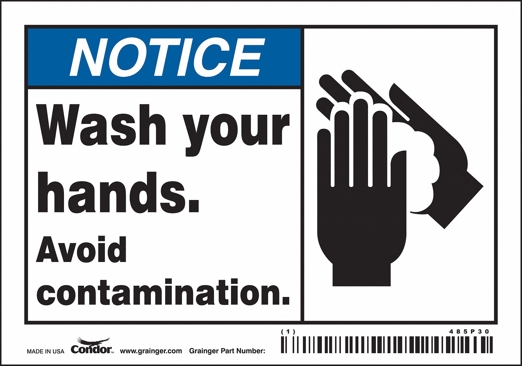 Safety Sign: Vinyl, Adhesive Sign Mounting, 3 1/2 in x 5 in Nominal Sign Size, Not Retroreflective
