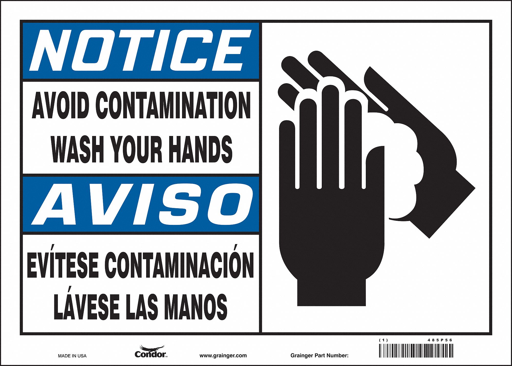 Safety Sign: Vinyl, Adhesive Sign Mounting, 10 in x 14 in Nominal Sign Size, Not Retroreflective