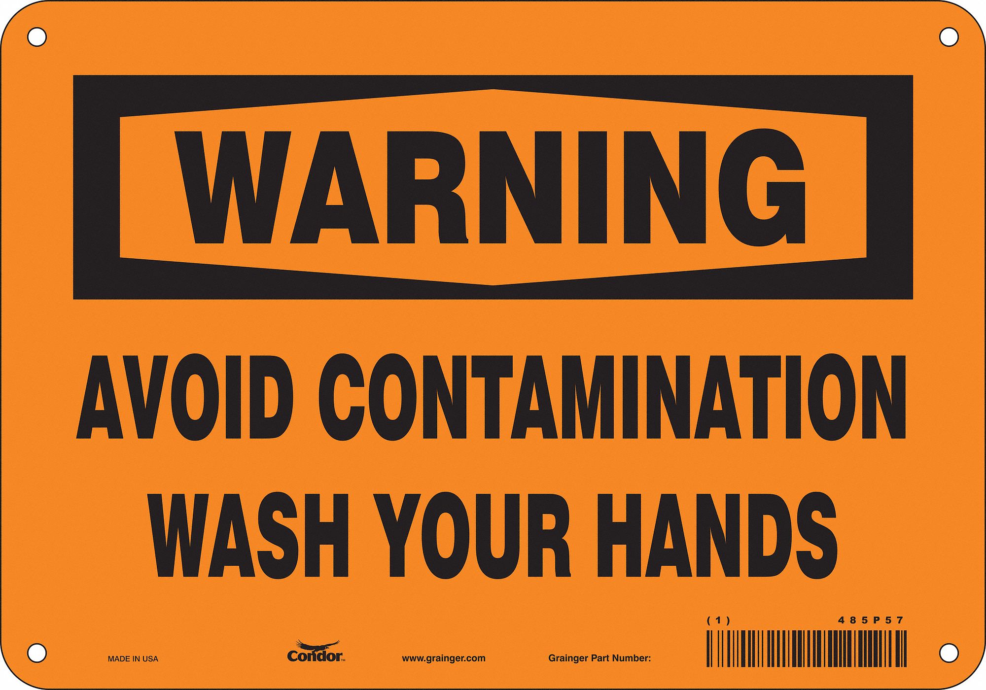 Safety Sign: Aluminum, Mounting Holes Sign Mounting, 7 in x 10 in Nominal Sign Size, 0.032 in Thick