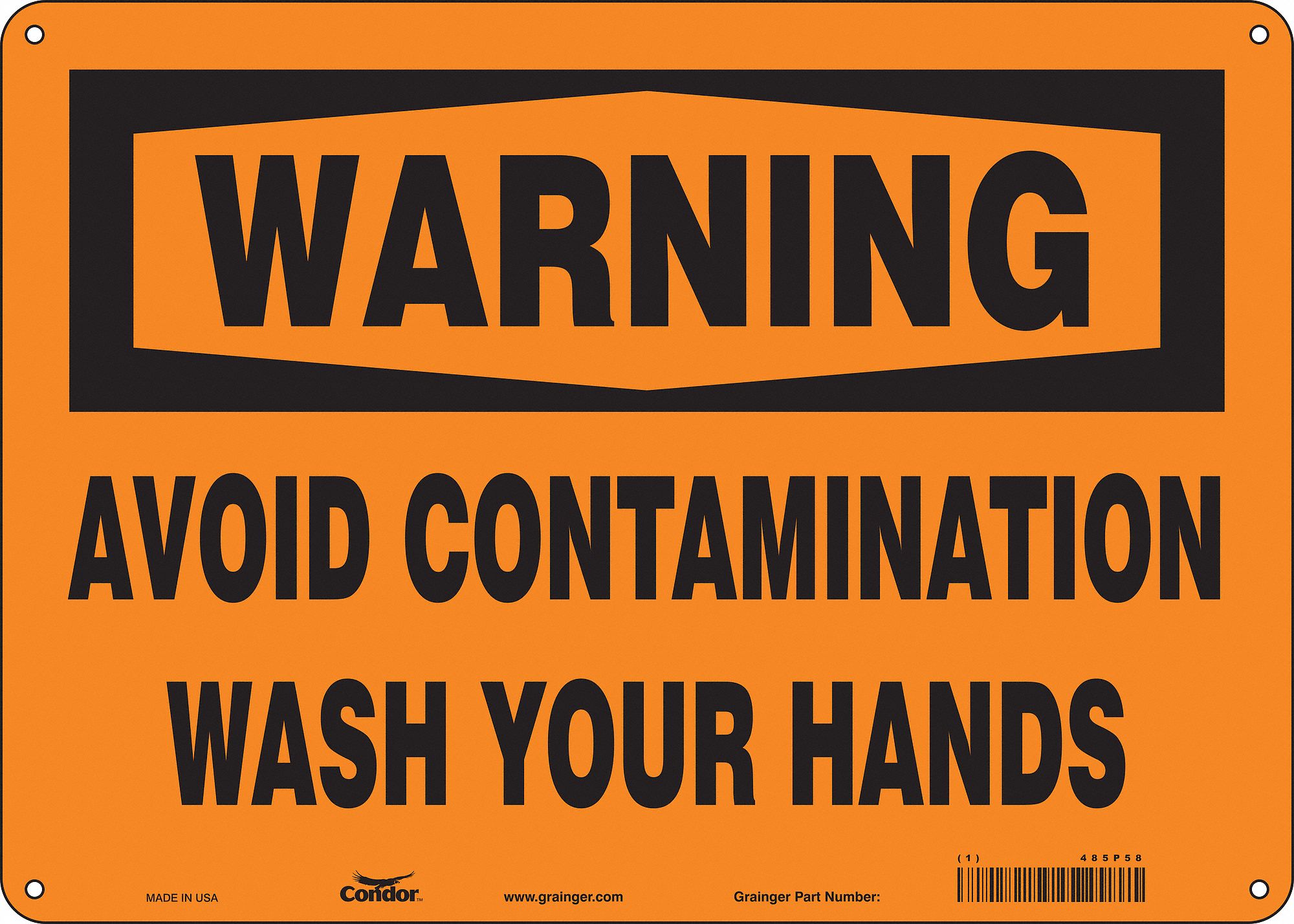 Safety Sign: Aluminum, Mounting Holes Sign Mounting, 10 in x 14 in Nominal Sign Size, 0.032 in Thick