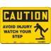 Caution: Avoid Injury Watch Your Step Signs