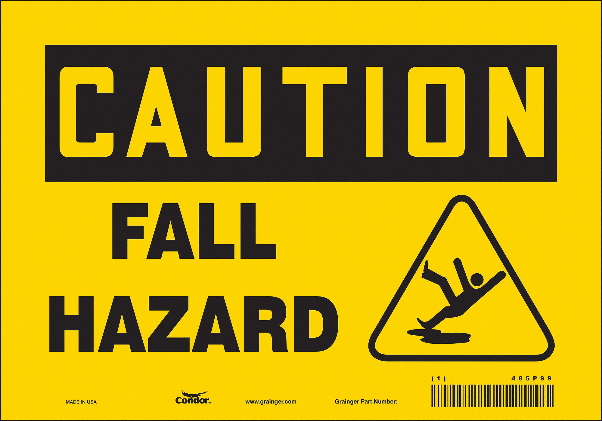 Safety Sign: Vinyl, Adhesive Sign Mounting, 7 in x 10 in Nominal Sign Size, Not Retroreflective