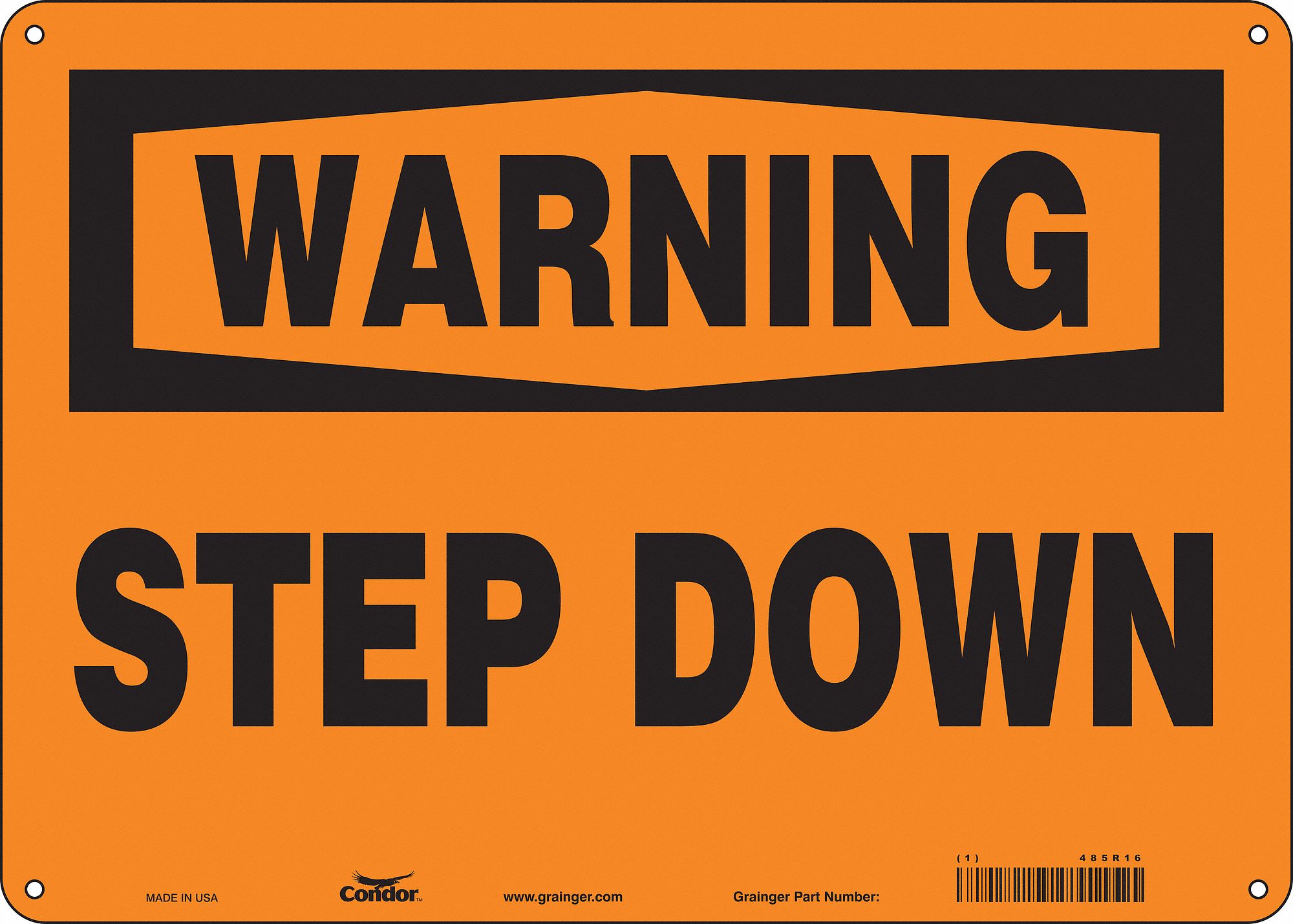 Safety Sign: Aluminum, Mounting Holes Sign Mounting, 10 in x 14 in Nominal Sign Size, 0.032 in Thick