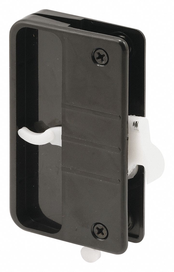 Latch and Pull: Sliding Handle and Latch Kit, 3 3/4 in Overall Ht, 2 3/16 in Overall Lg