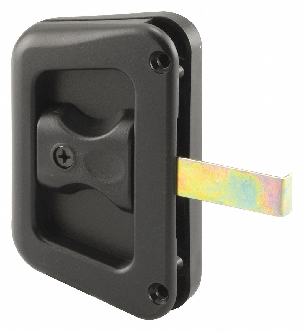 Latch and Pull: Sliding Handle and Latch Kit, 3 13/16 in Overall Ht, 1 7/16 in Overall Lg