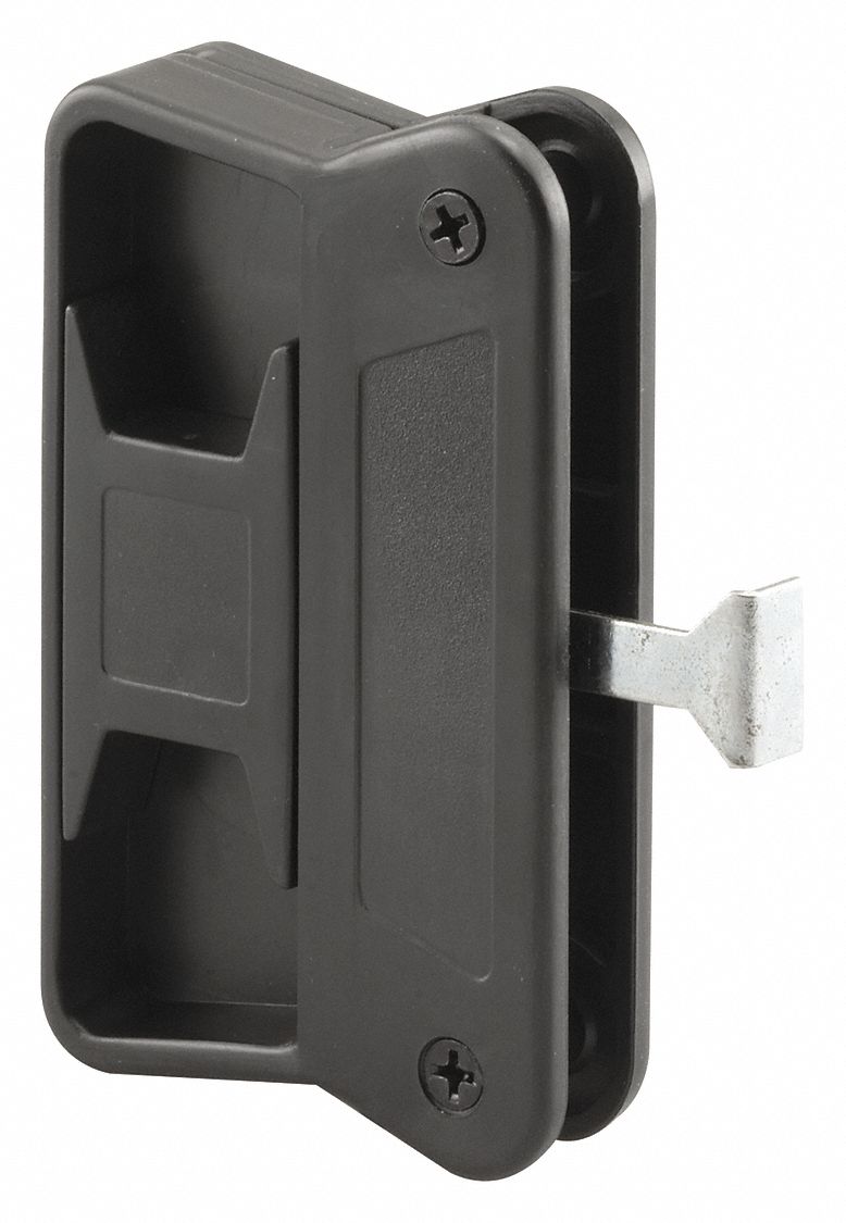 Latch and Pull: Sliding Handle and Latch Kit, 3 5/8 in Overall Ht, 1/2 in Overall Lg