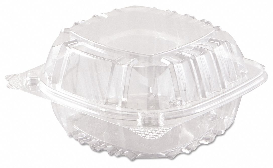 DART Plastic Square CarryOut Food Container, Clear, 500 PK 485V66