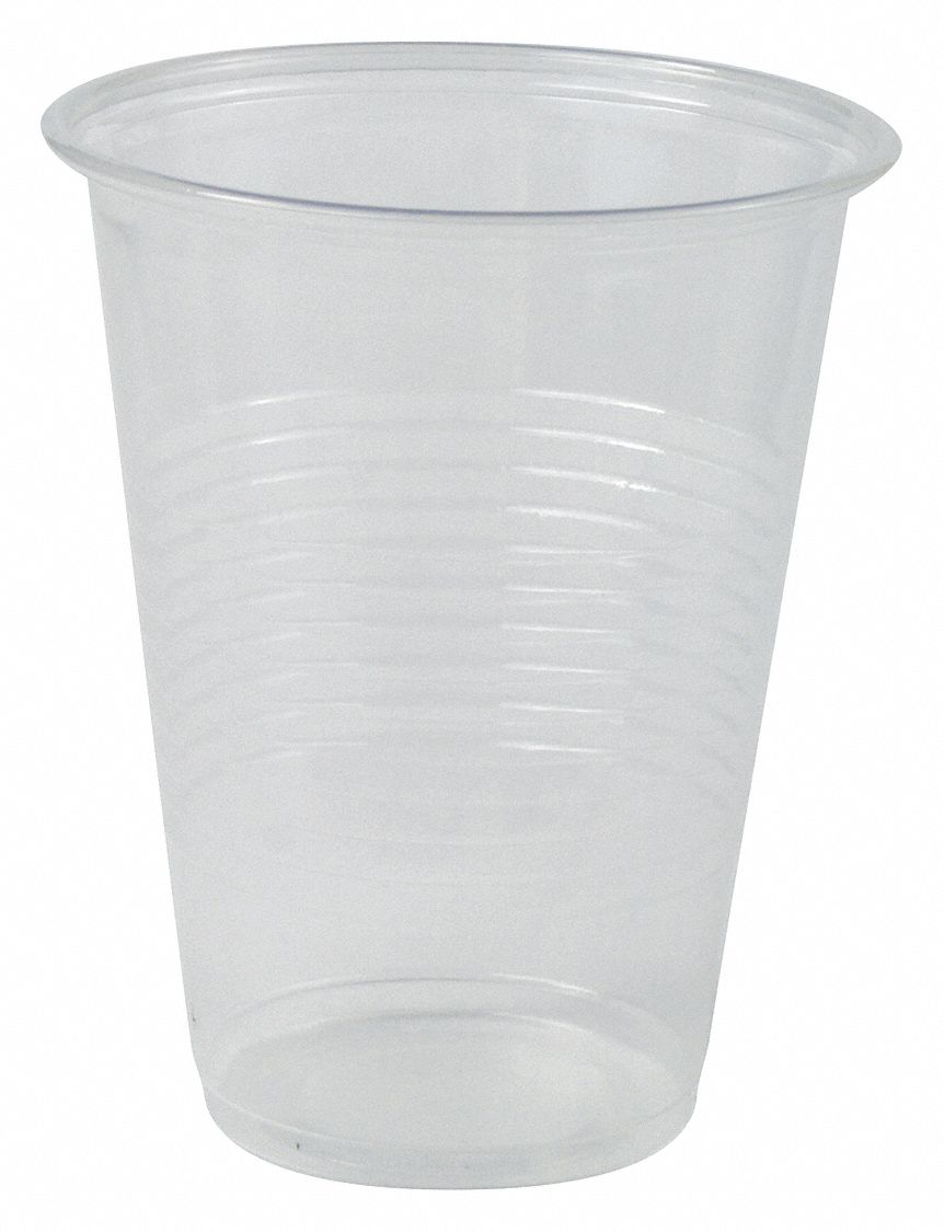 7 oz Plastic Disposable Cold Cup, Clear, No Series, 2500 PK - Grainger