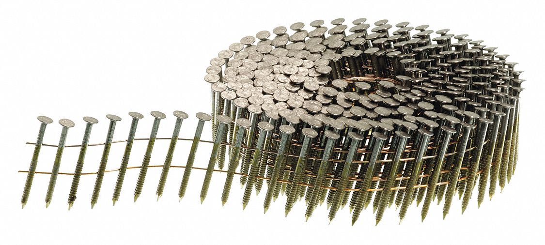 Framing Nails, 1-1/4" L, Plain, PK15000: Framing Nails, Flat, Ring, 0.082 in Shank Dia, 15, 000 PK