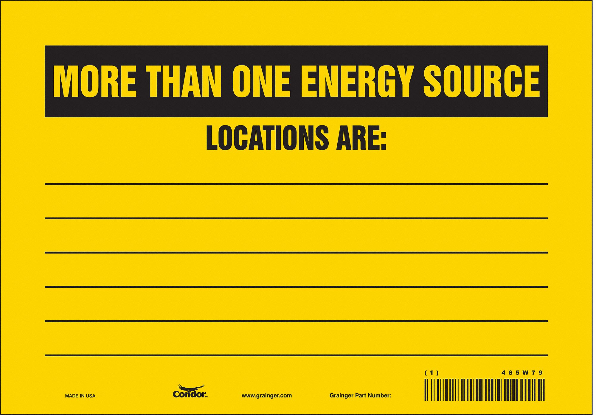 Safety Sign: Vinyl, Adhesive Sign Mounting, 7 in x 10 in Nominal Sign Size, Not Retroreflective