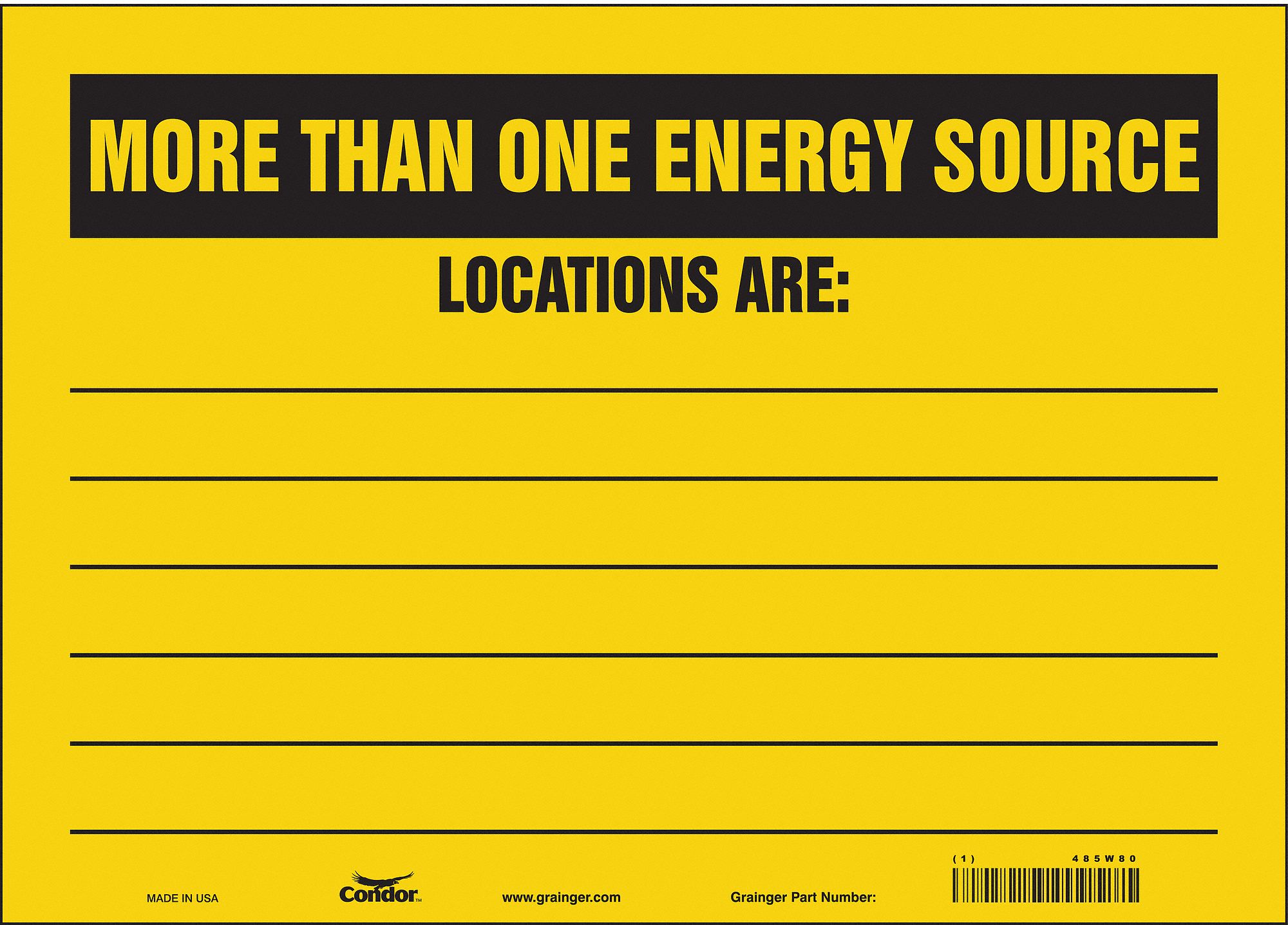 Safety Sign: Vinyl, Adhesive Sign Mounting, 10 in x 14 in Nominal Sign Size, Not Retroreflective