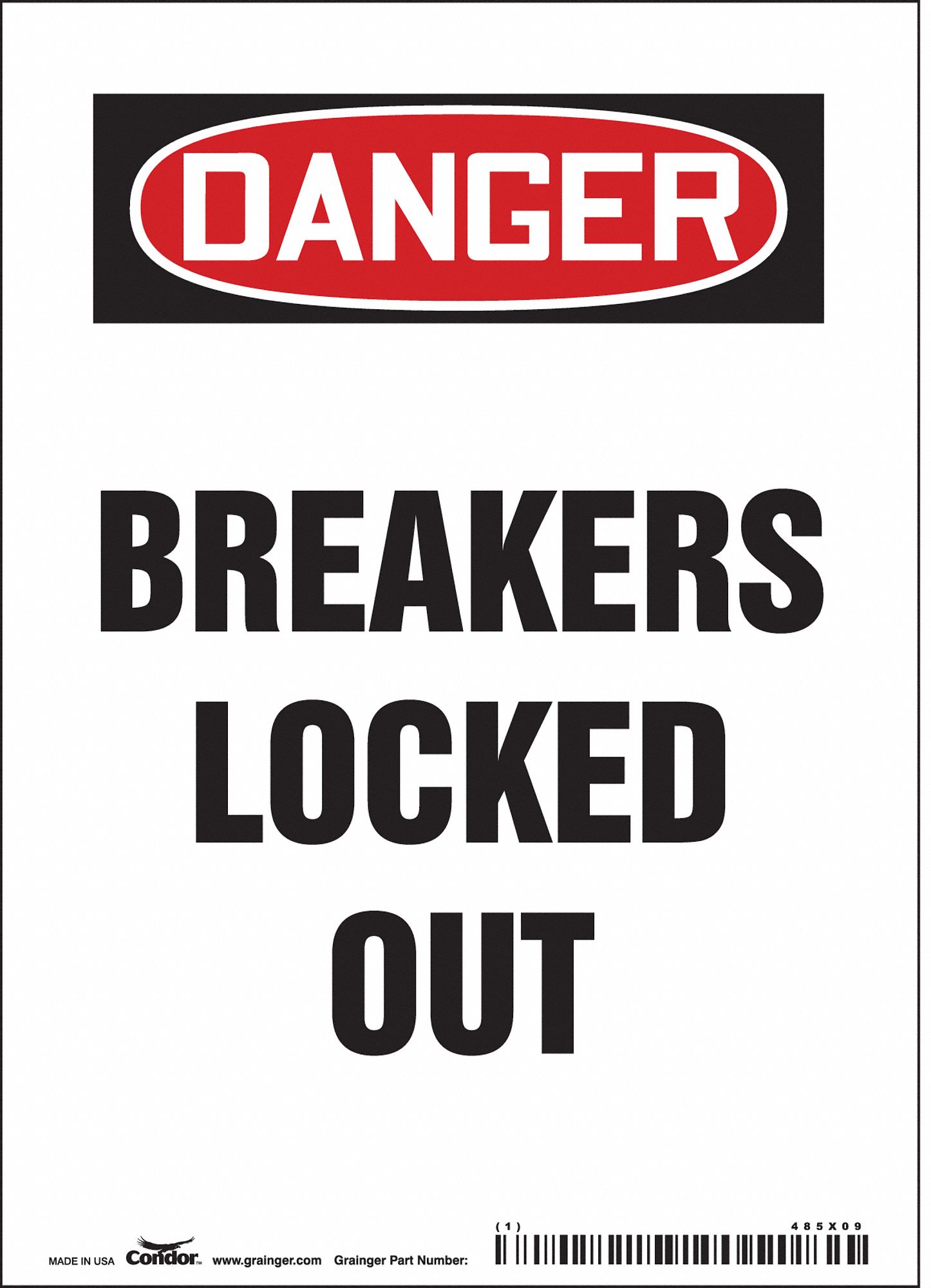 Safety Sign: Vinyl, Adhesive Sign Mounting, 7 in x 5 in Nominal Sign Size, Not Retroreflective