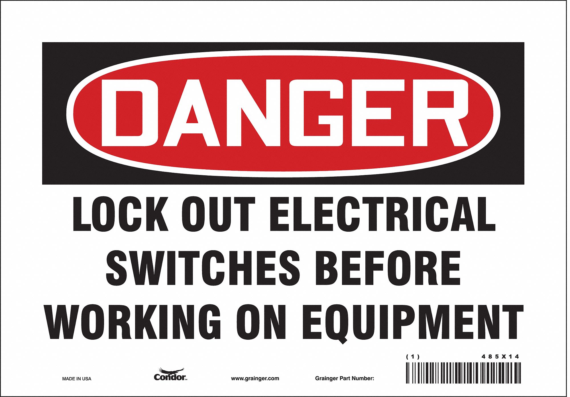 Vinyl, Adhesive Sign Mounting, Safety Sign - 485X14|485X14 - Grainger