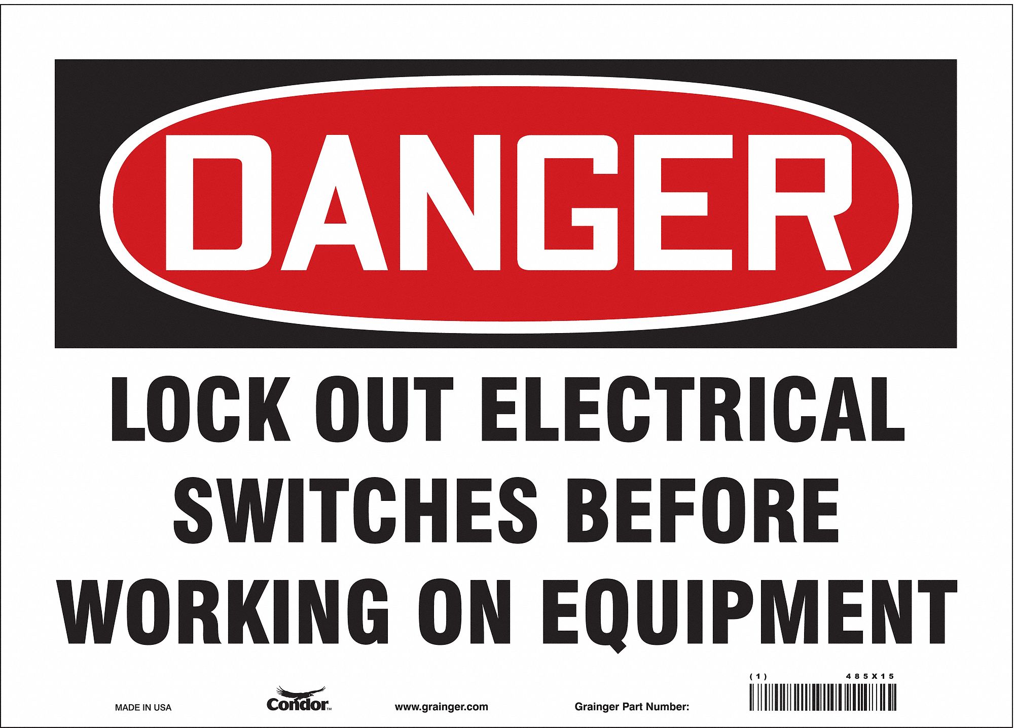 Safety Sign: Vinyl, Adhesive Sign Mounting, 10 in x 14 in Nominal Sign Size, Not Retroreflective