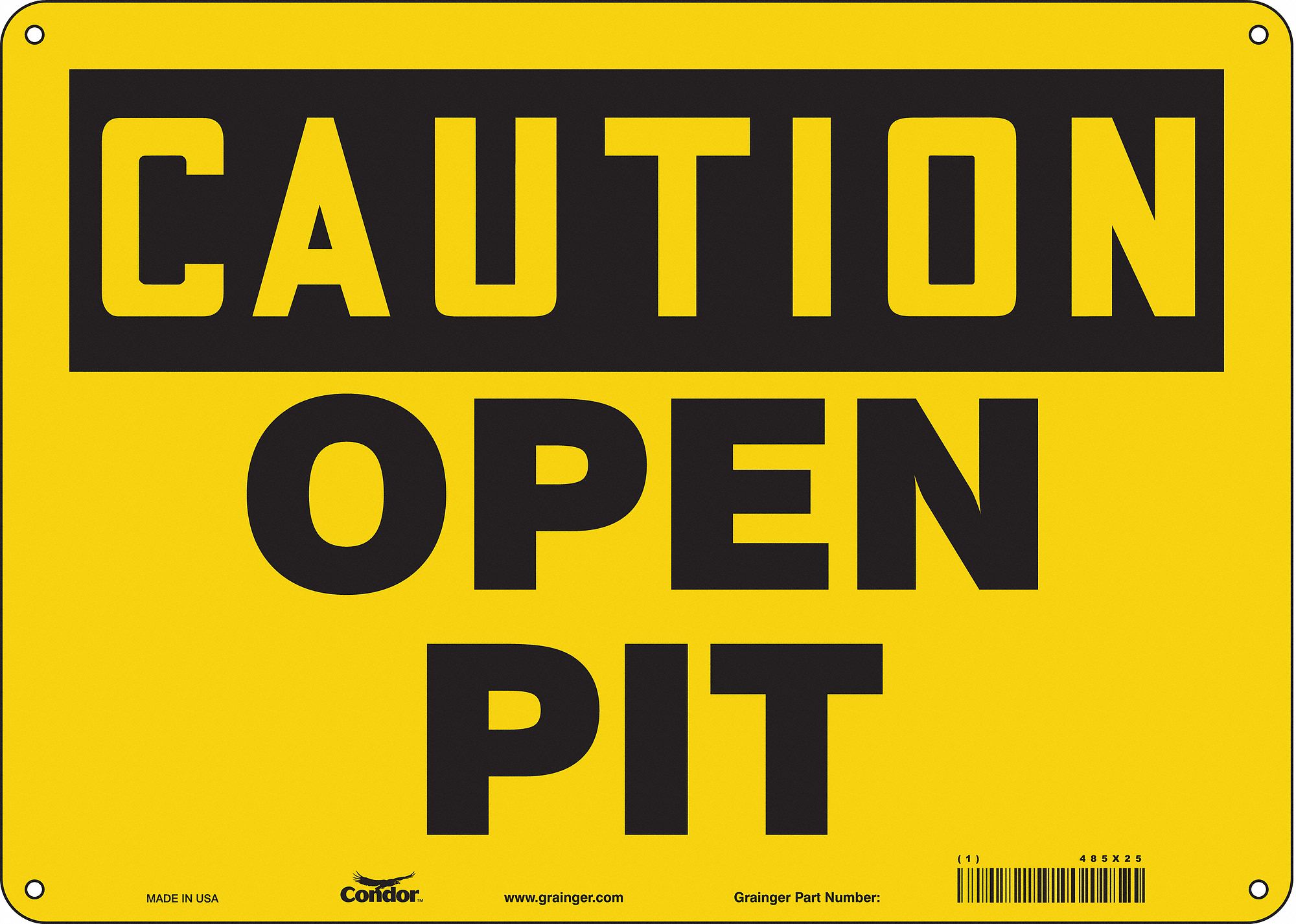 Safety Sign: Polyethylene, Mounting Holes Sign Mounting, 10 in x 14 in Nominal Sign Size