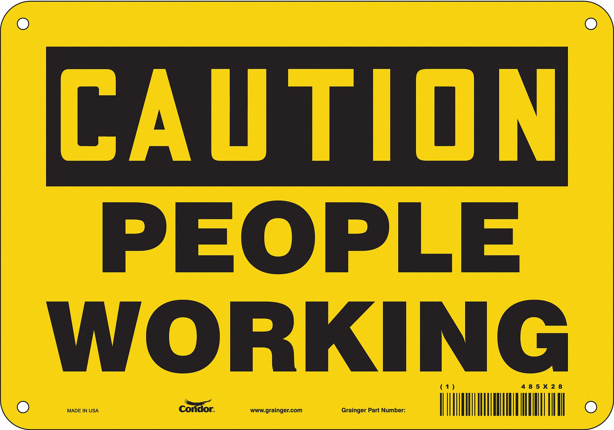 Safety Sign: Aluminum, Mounting Holes Sign Mounting, 7 in x 10 in Nominal Sign Size, 0.032 in Thick