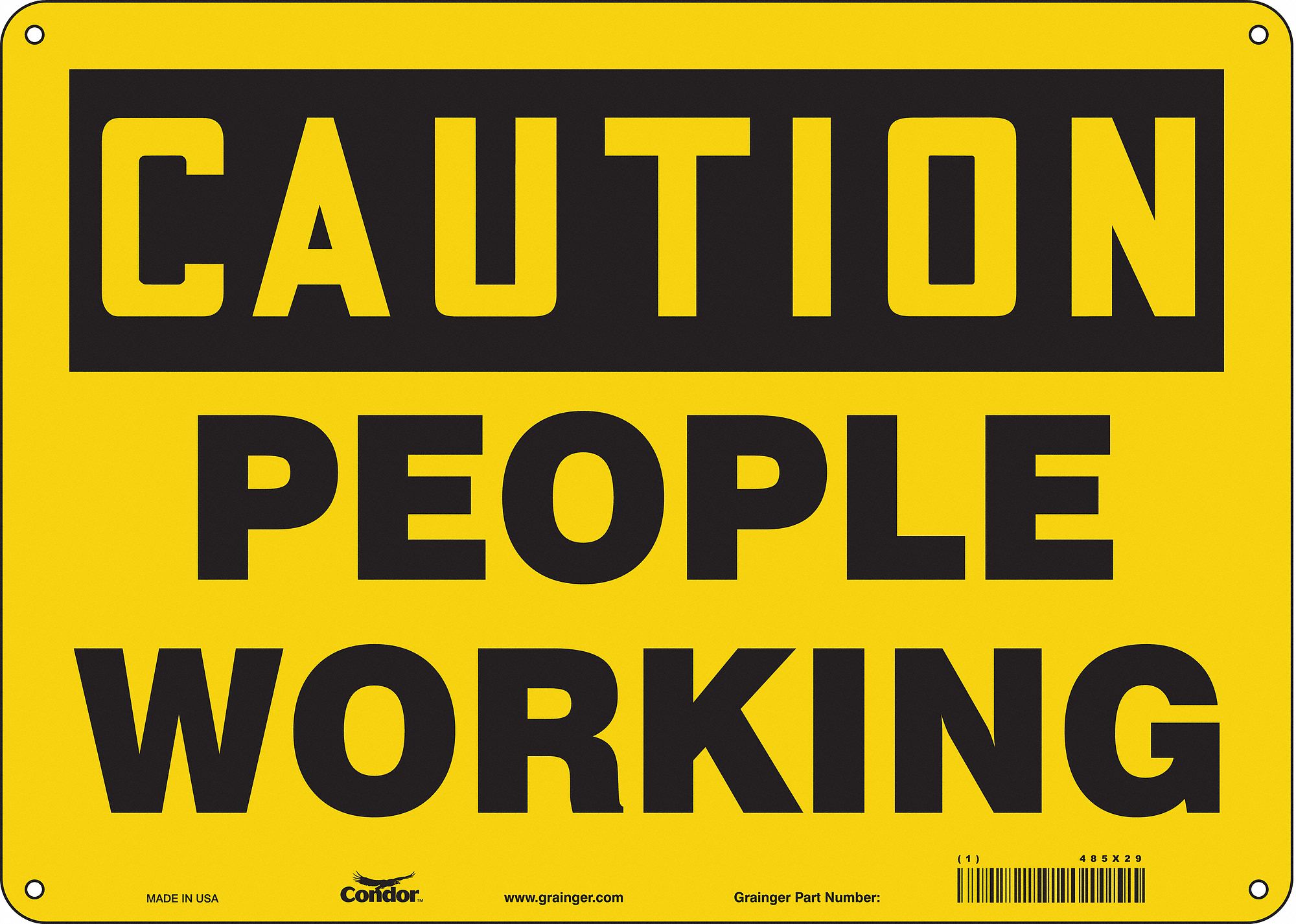 Safety Sign: Aluminum, Mounting Holes Sign Mounting, 10 in x 14 in Nominal Sign Size, 0.032 in Thick