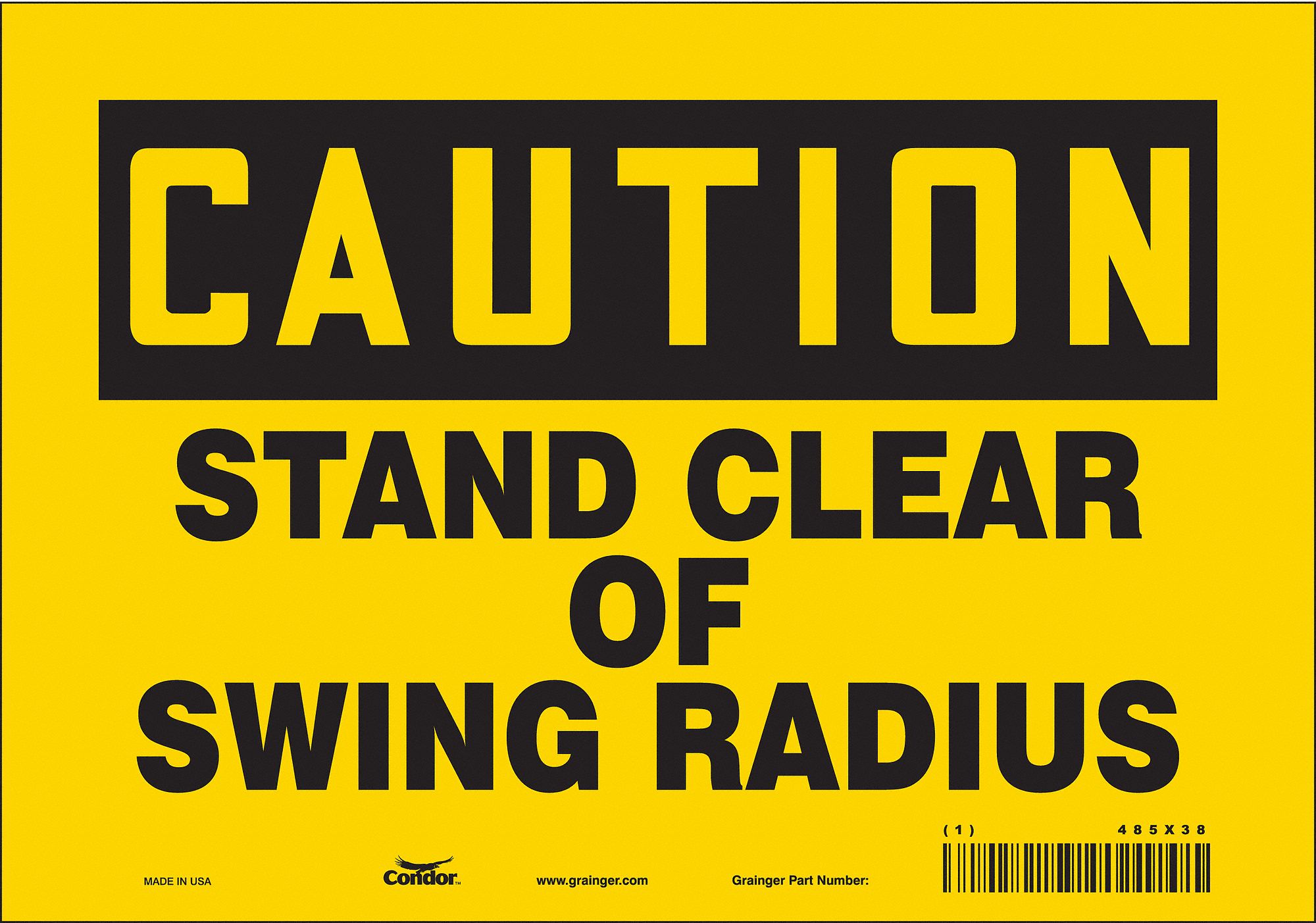 Safety Sign: Vinyl, Adhesive Sign Mounting, 7 in x 10 in Nominal Sign Size, Not Retroreflective