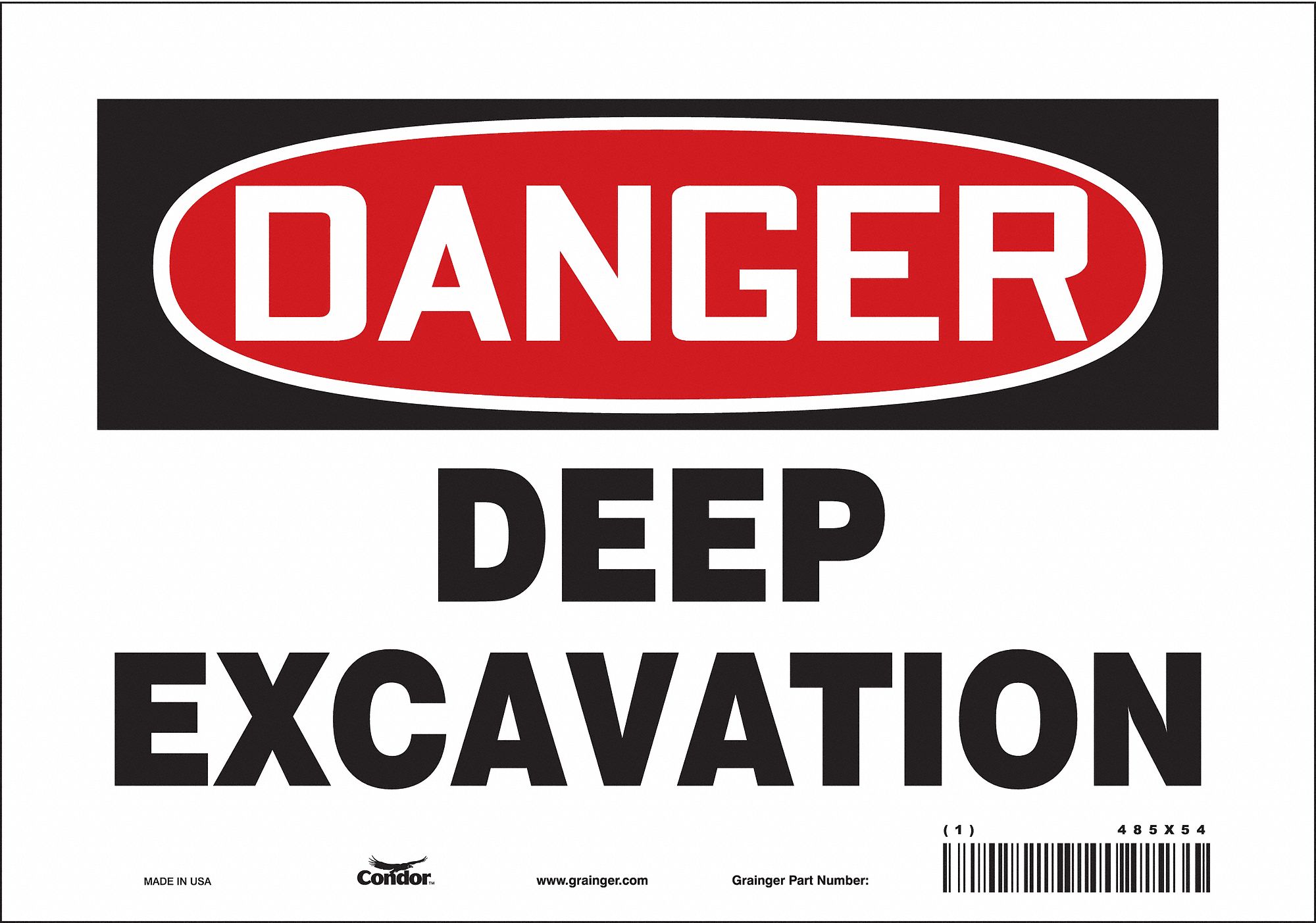 Safety Sign: Vinyl, Adhesive Sign Mounting, 7 in x 10 in Nominal Sign Size, Not Retroreflective