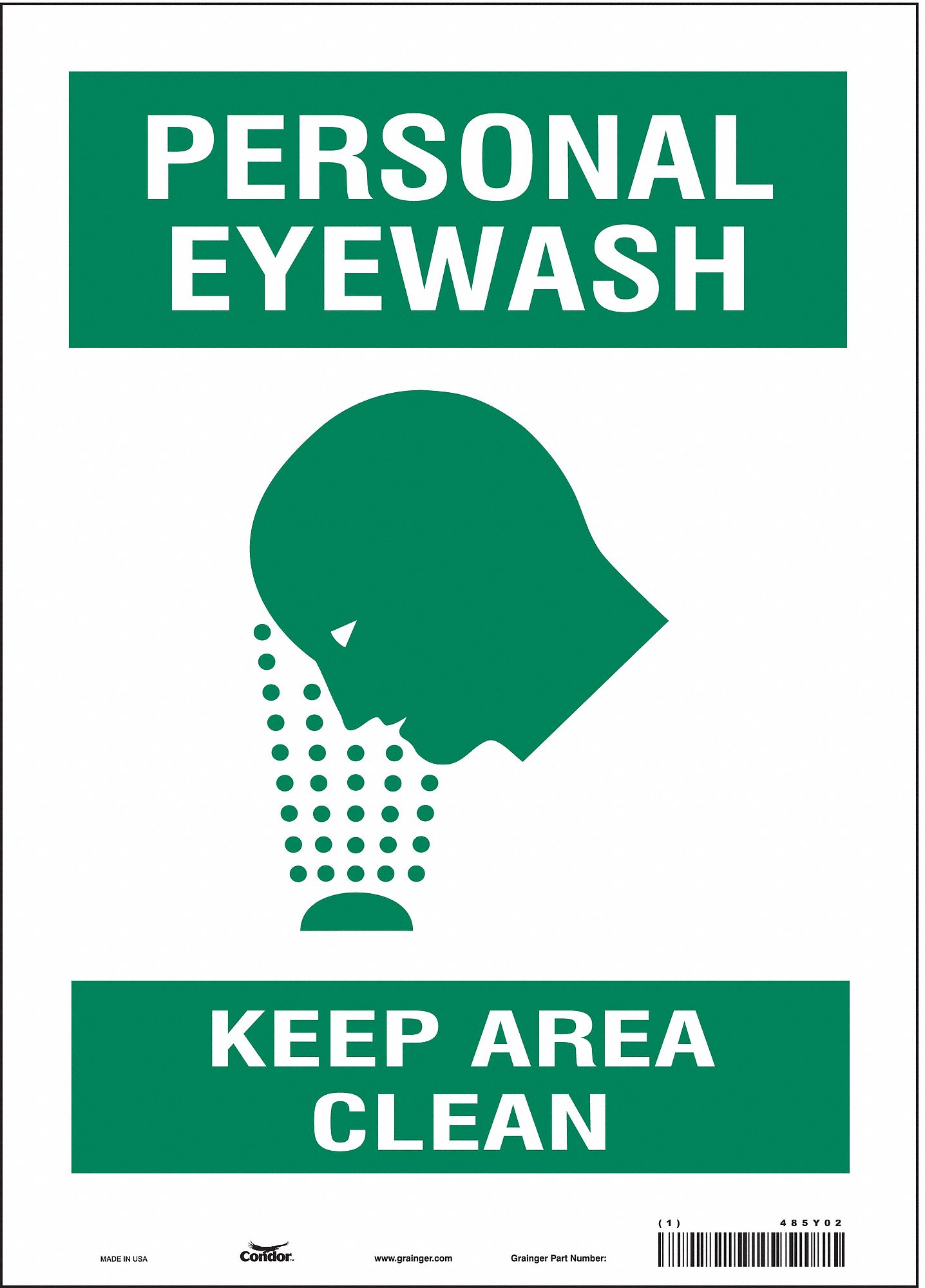 Safety Sign: Vinyl, Adhesive Sign Mounting, 14 in x 10 in Nominal Sign Size, Not Retroreflective