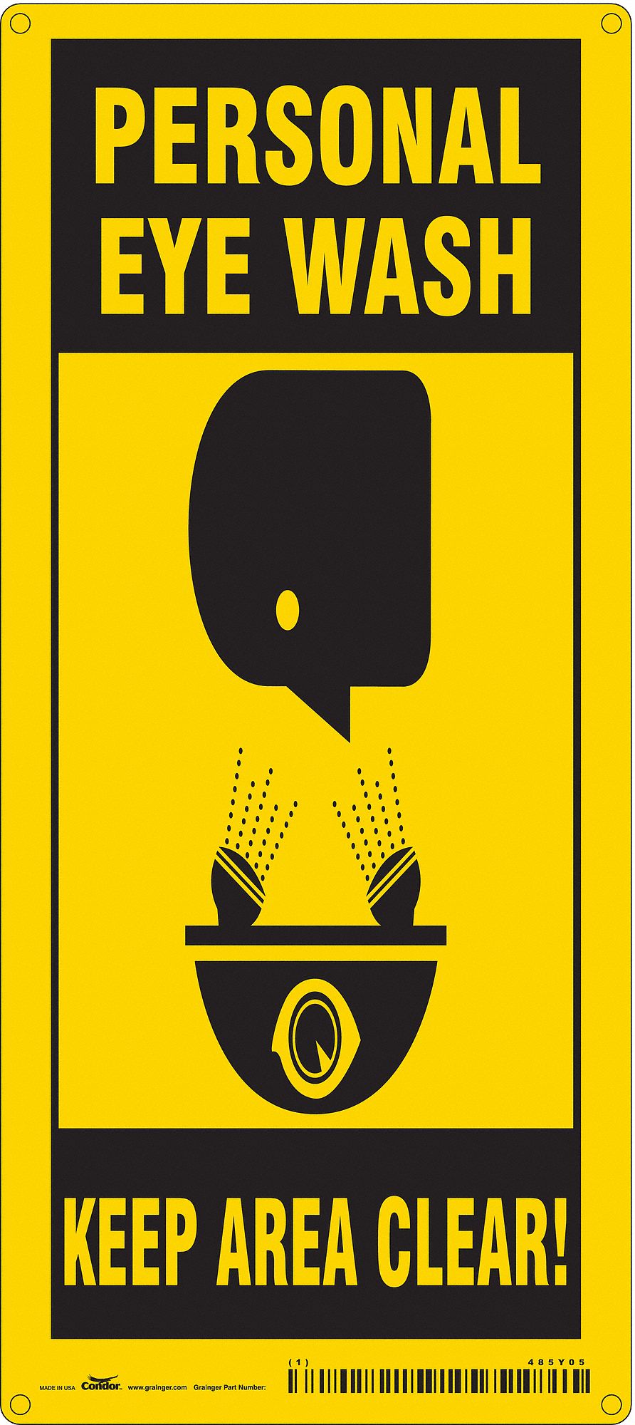 Safety Sign, 18 in x 8 in, Aluminum