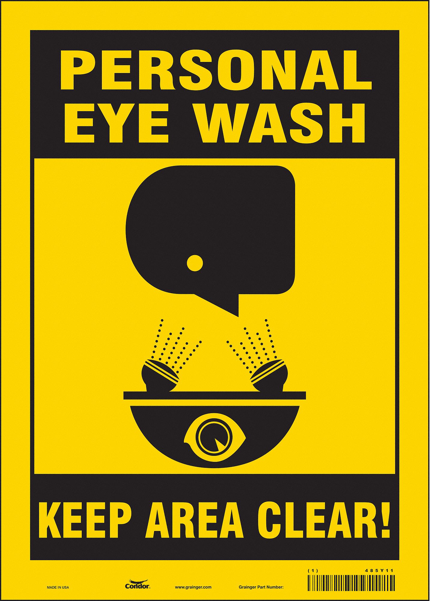 Safety Sign: Vinyl, Adhesive Sign Mounting, 14 in x 10 in Nominal Sign Size, Not Retroreflective