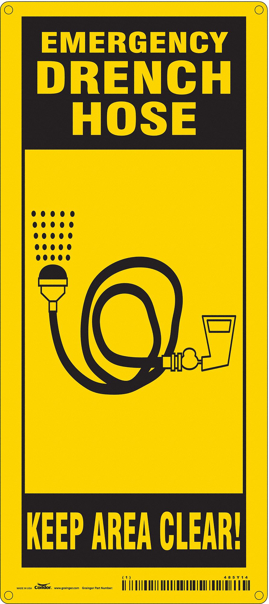 Safety Sign, 18 in x 8 in, Polyethylene