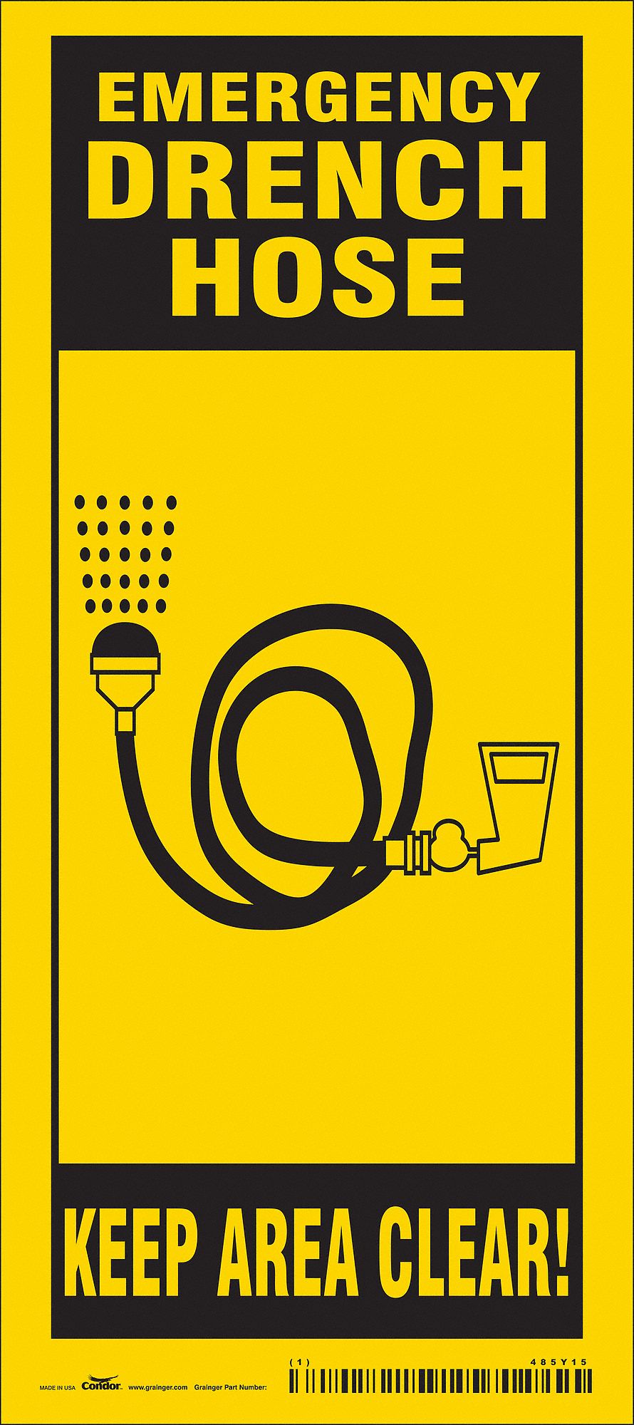 Safety Sign, 18 in x 8 in, Vinyl