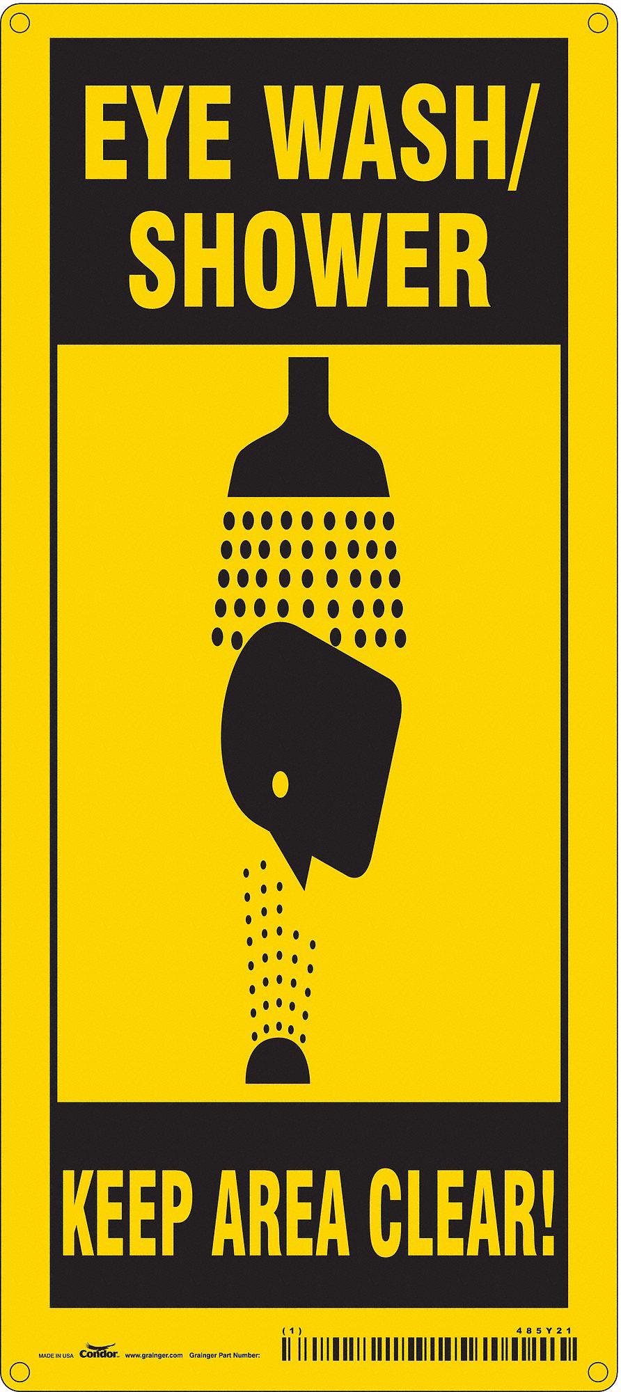 Safety Sign, 18 in x 8 in, Polyethylene