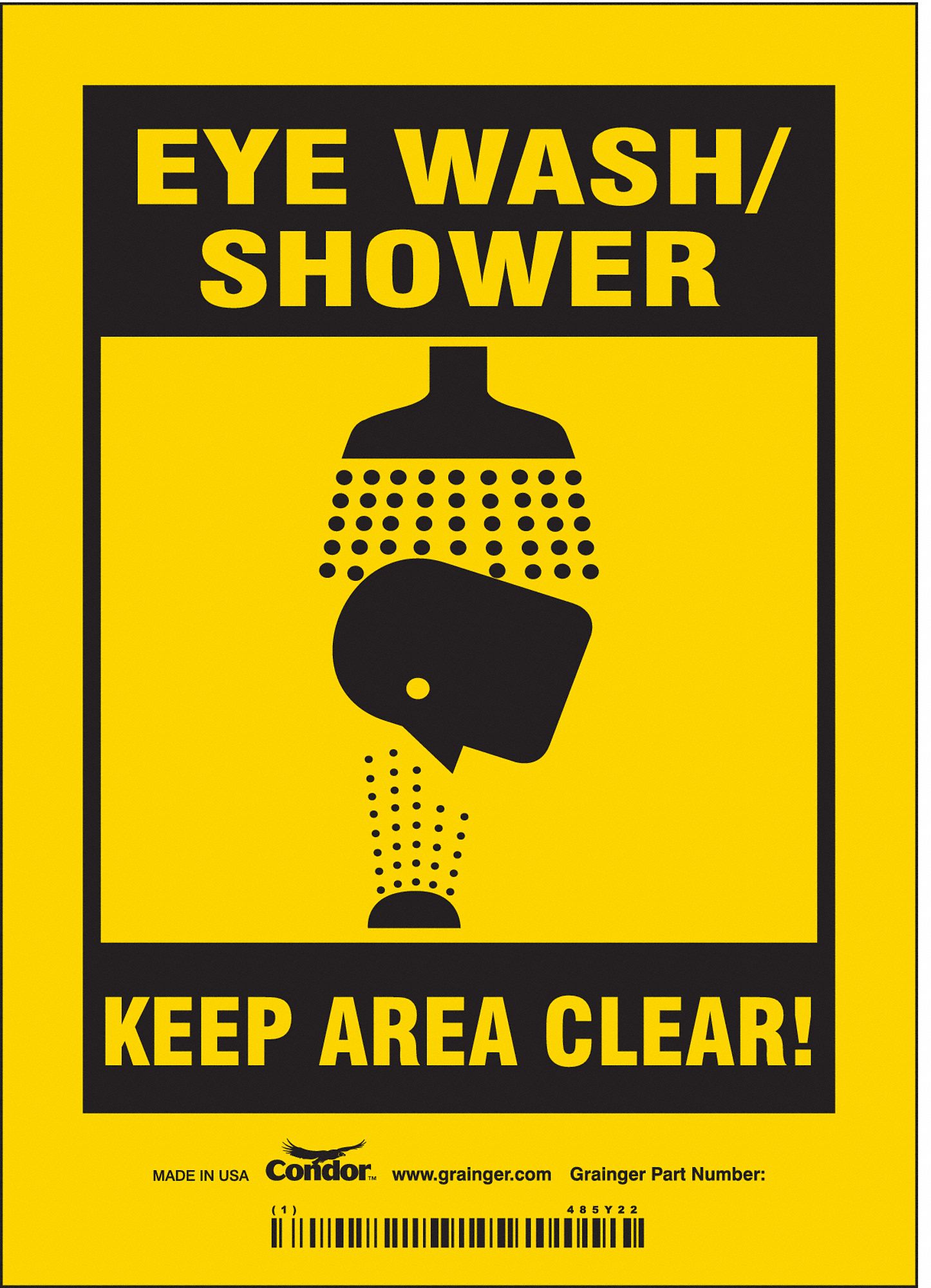 Safety Sign: Vinyl, Adhesive Sign Mounting, 7 in x 5 in Nominal Sign Size, Not Retroreflective