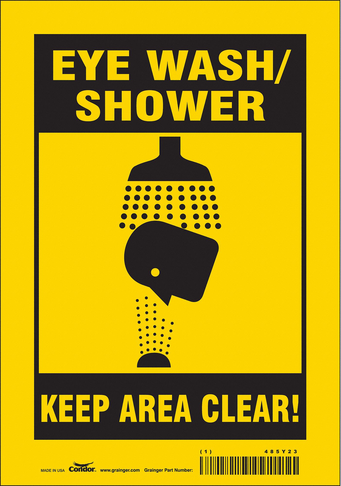 Safety Sign: Vinyl, Adhesive Sign Mounting, 10 in x 7 in Nominal Sign Size, Not Retroreflective