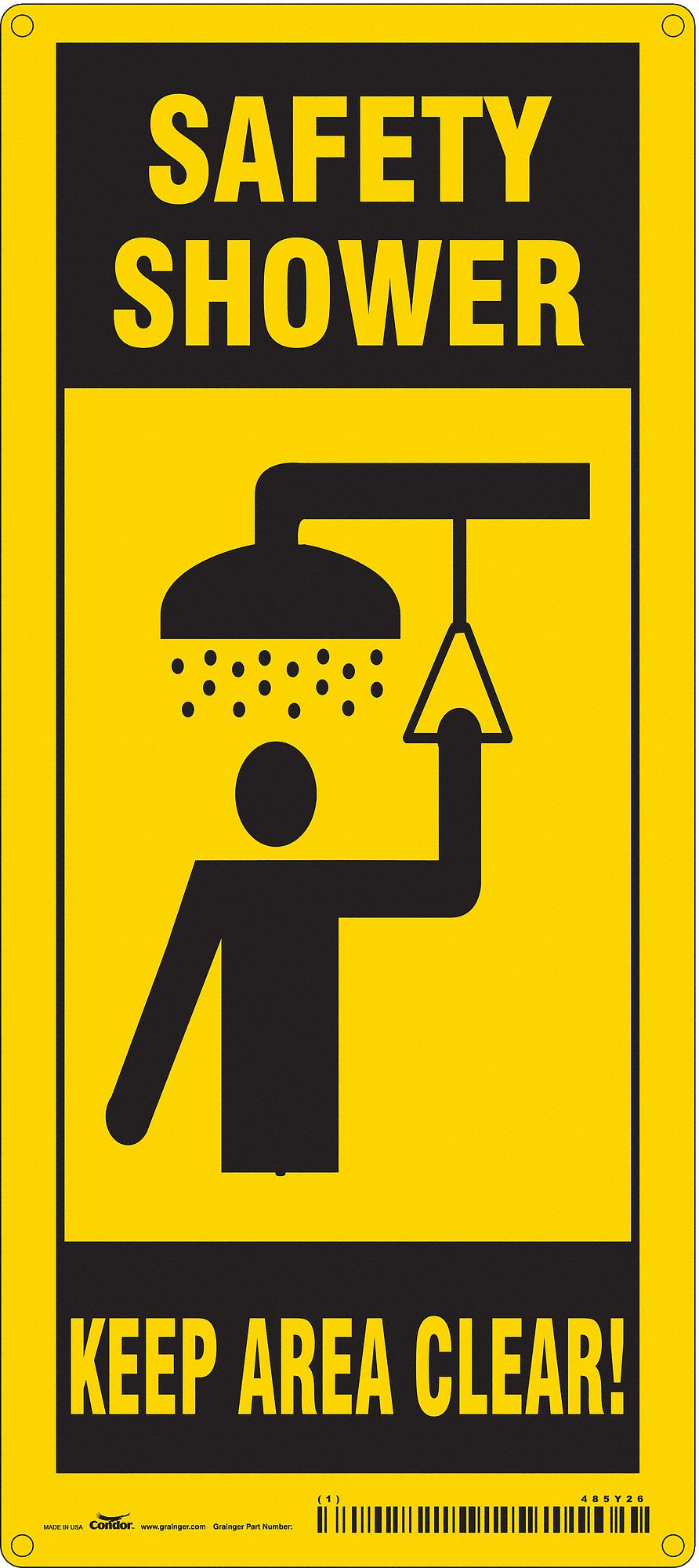 Safety Sign, 18 in x 8 in, Aluminum