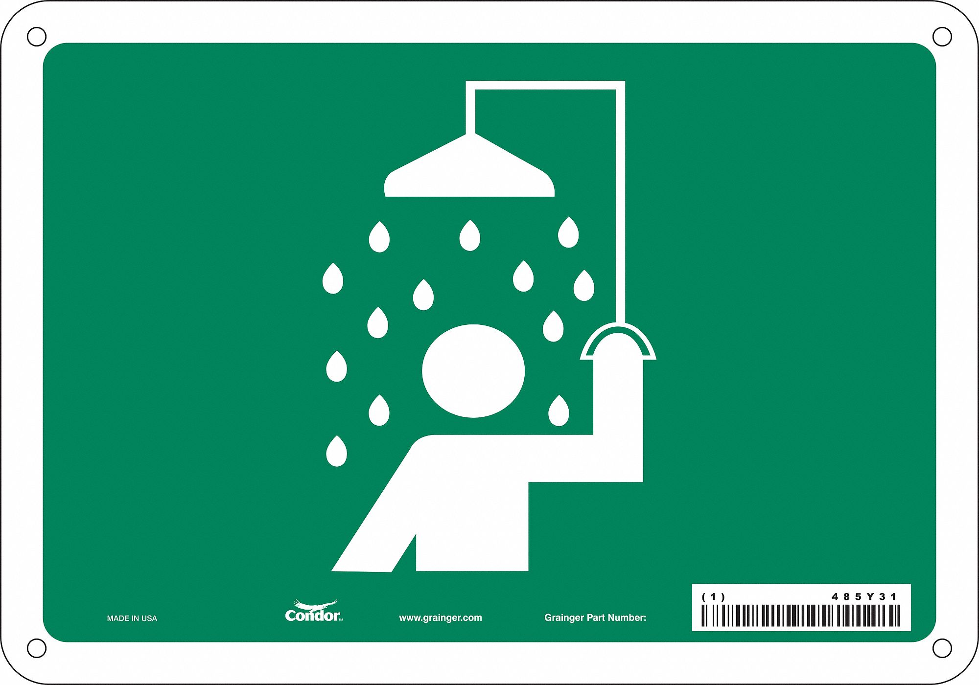 Safety Sign: Polyethylene, Mounting Holes Sign Mounting, 7 in x 10 in Nominal Sign Size