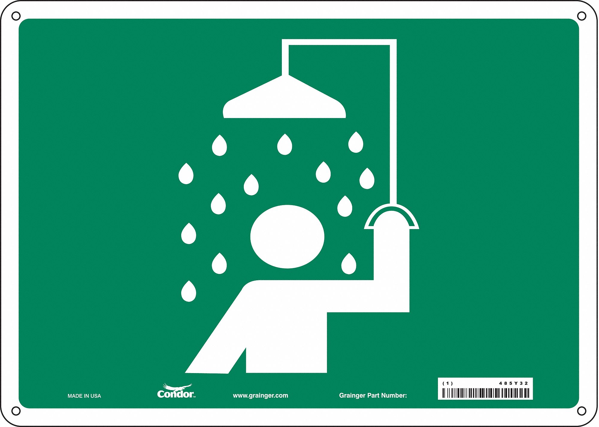 Safety Sign: Polyethylene, Mounting Holes Sign Mounting, 10 in x 14 in Nominal Sign Size