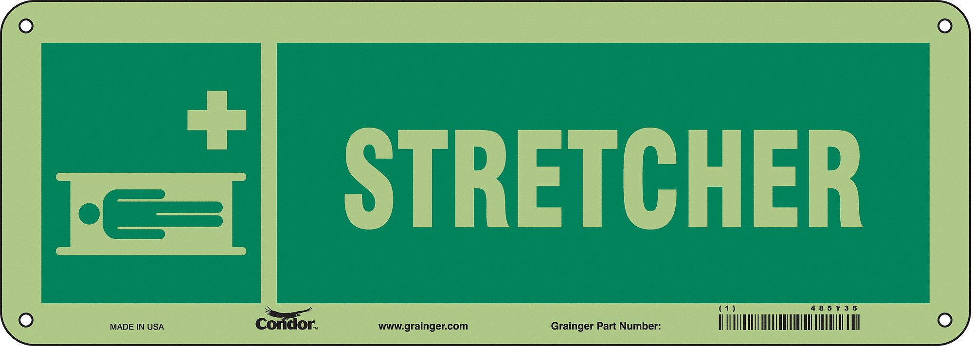 Safety Sign, 5 in x 14 in, Polyethylene
