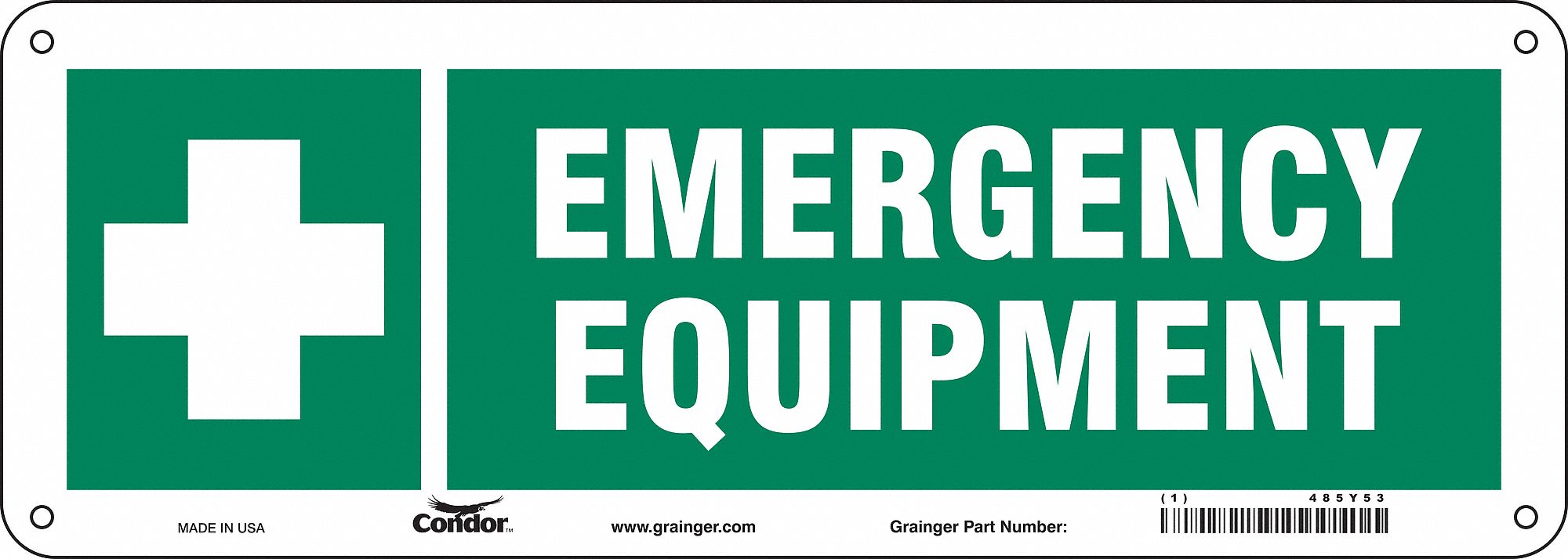 Safety Sign, 5 in x 14 in, Polyethylene