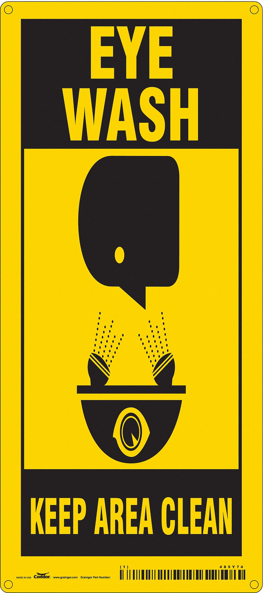 Safety Sign, 18 in x 8 in, Polyethylene