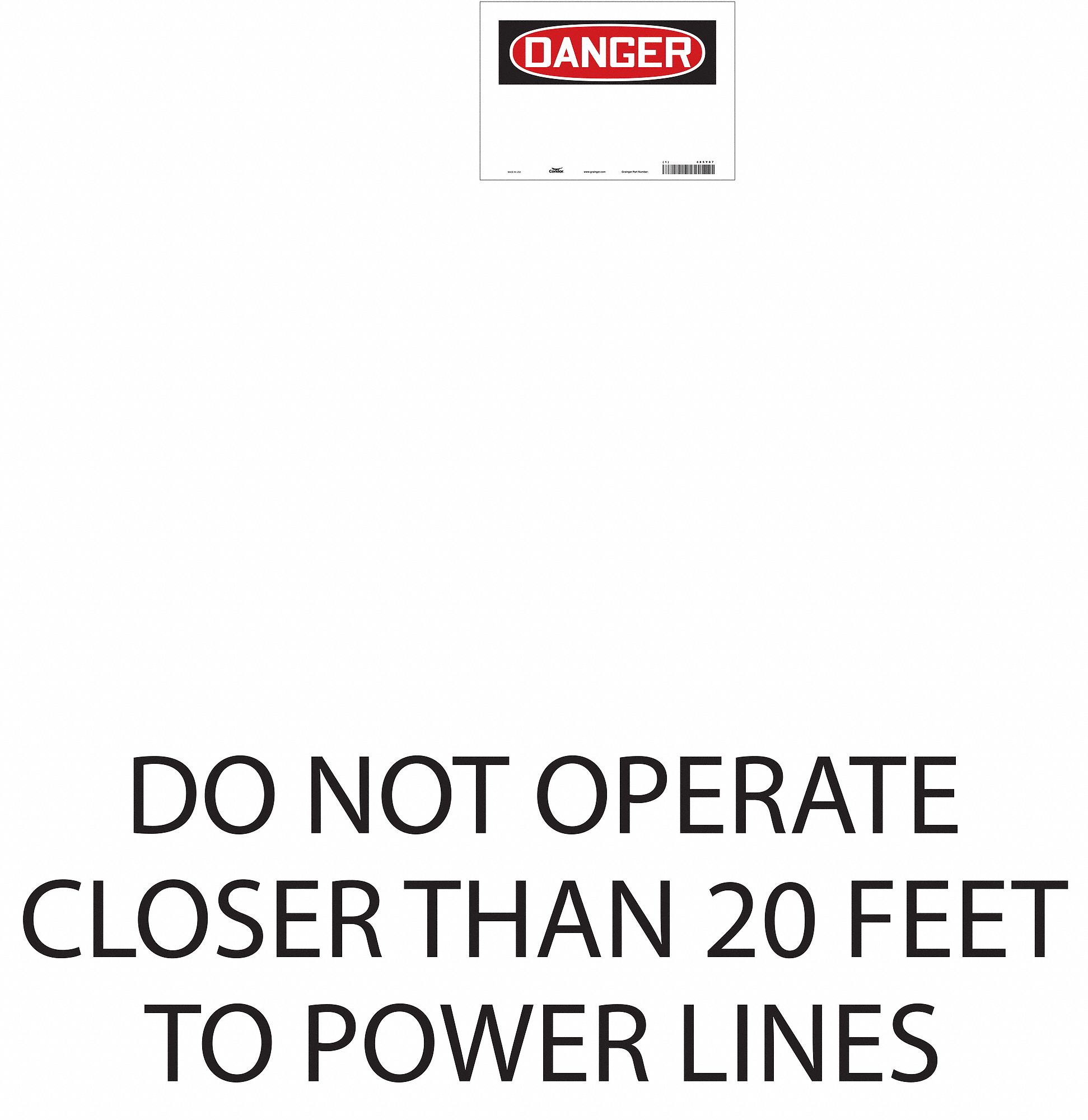 Safety Sign: Vinyl, Adhesive Sign Mounting, 7 in x 10 in Nominal Sign Size, Not Retroreflective