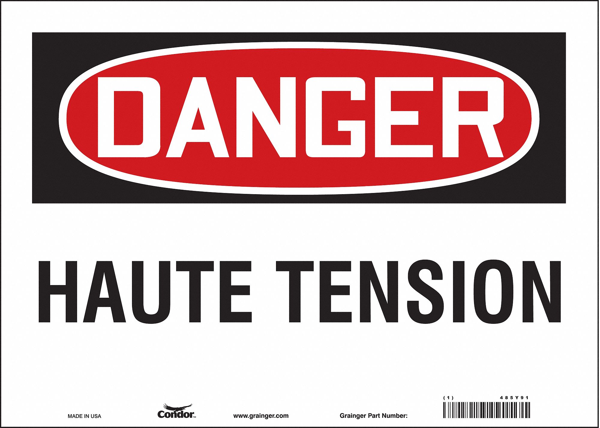 Safety Sign: Vinyl, Adhesive Sign Mounting, 10 in x 14 in Nominal Sign Size, Not Retroreflective