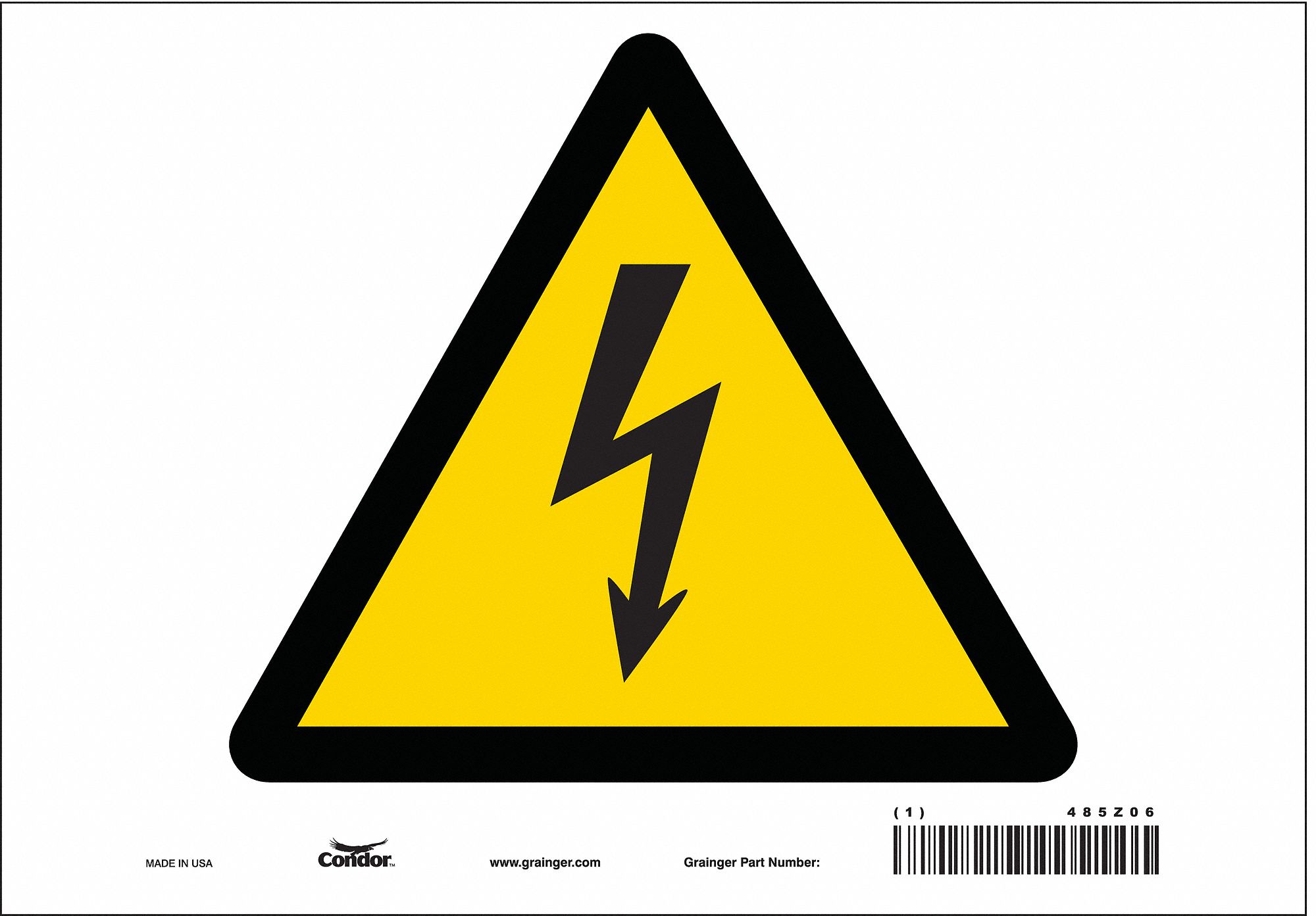 Safety Sign: Vinyl, Adhesive Sign Mounting, 7 in x 10 in Nominal Sign Size, Not Retroreflective