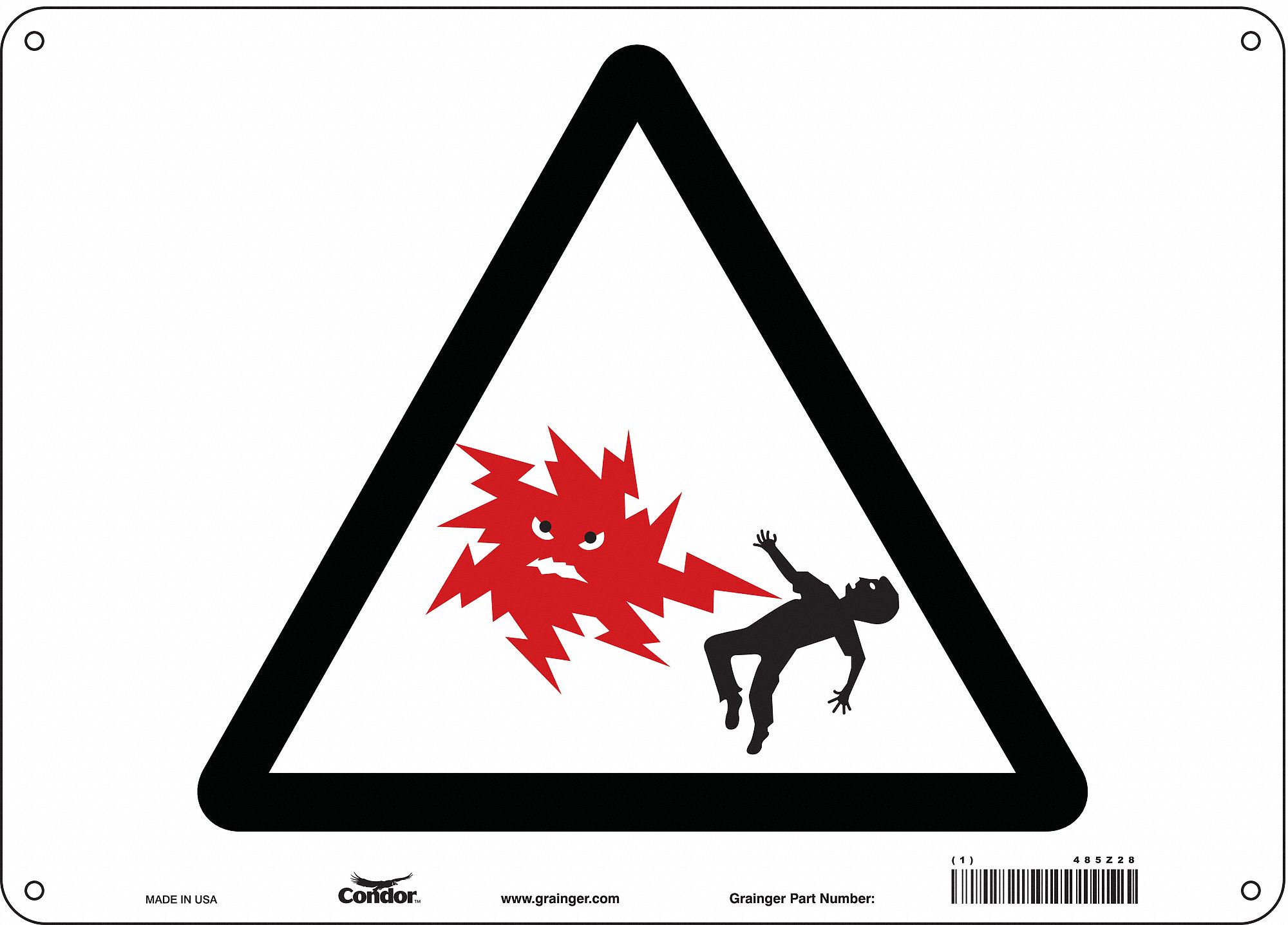 Safety Sign: Polyethylene, Mounting Holes Sign Mounting, 10 in x 14 in Nominal Sign Size