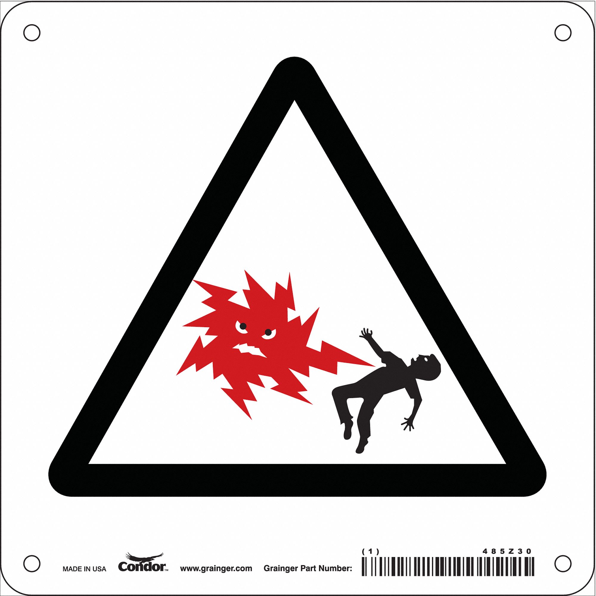 Safety Sign, 7 in x 7 in, Polyethylene
