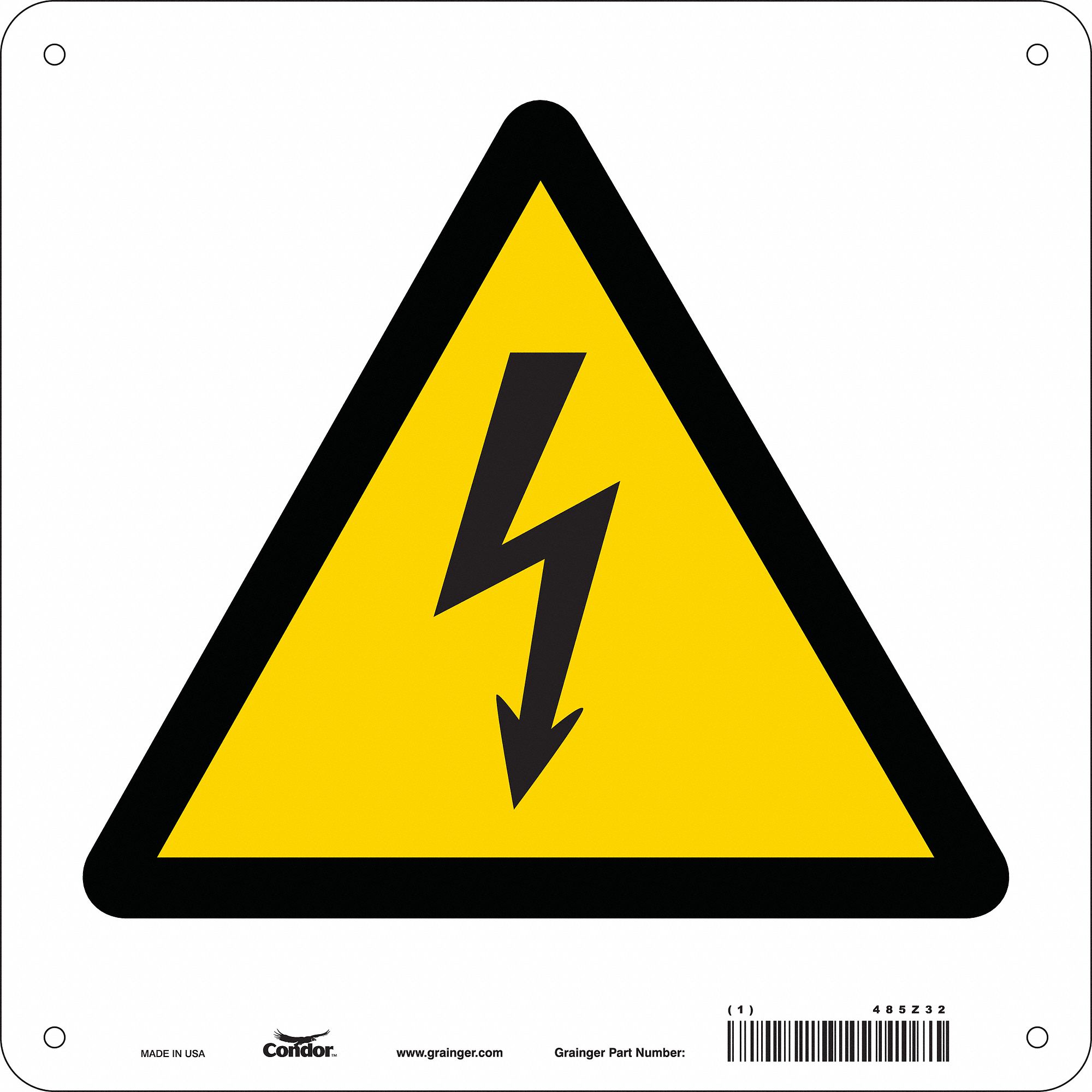 Safety Sign, 10 in x 10 in, Polyethylene