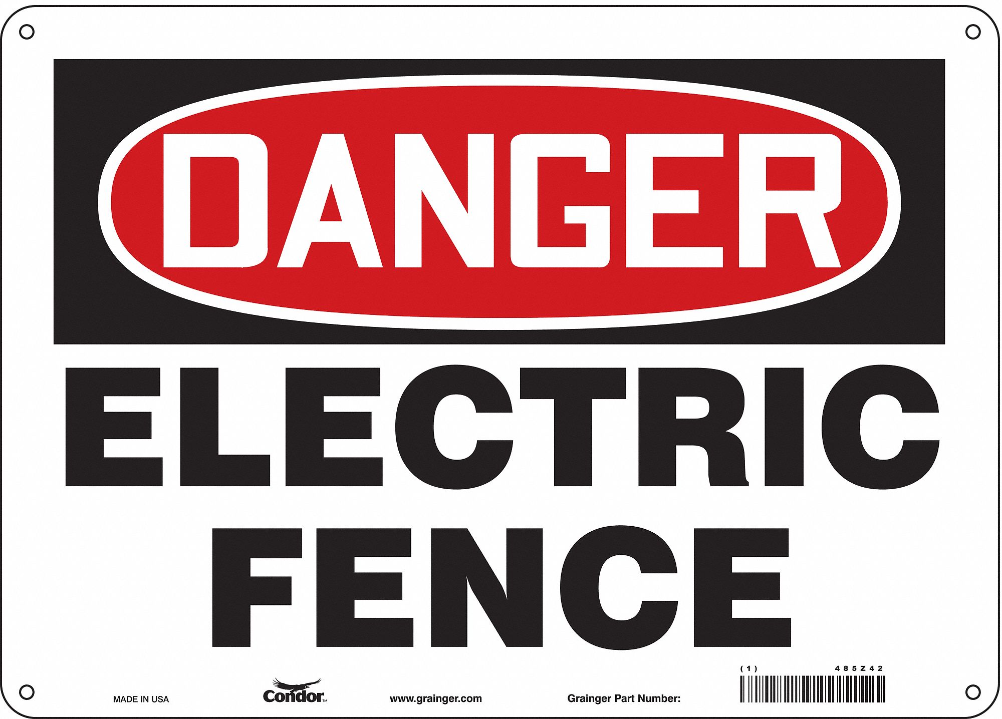 Safety Sign: Aluminum, Mounting Holes Sign Mounting, 10 in x 14 in Nominal Sign Size, 0.032 in Thick