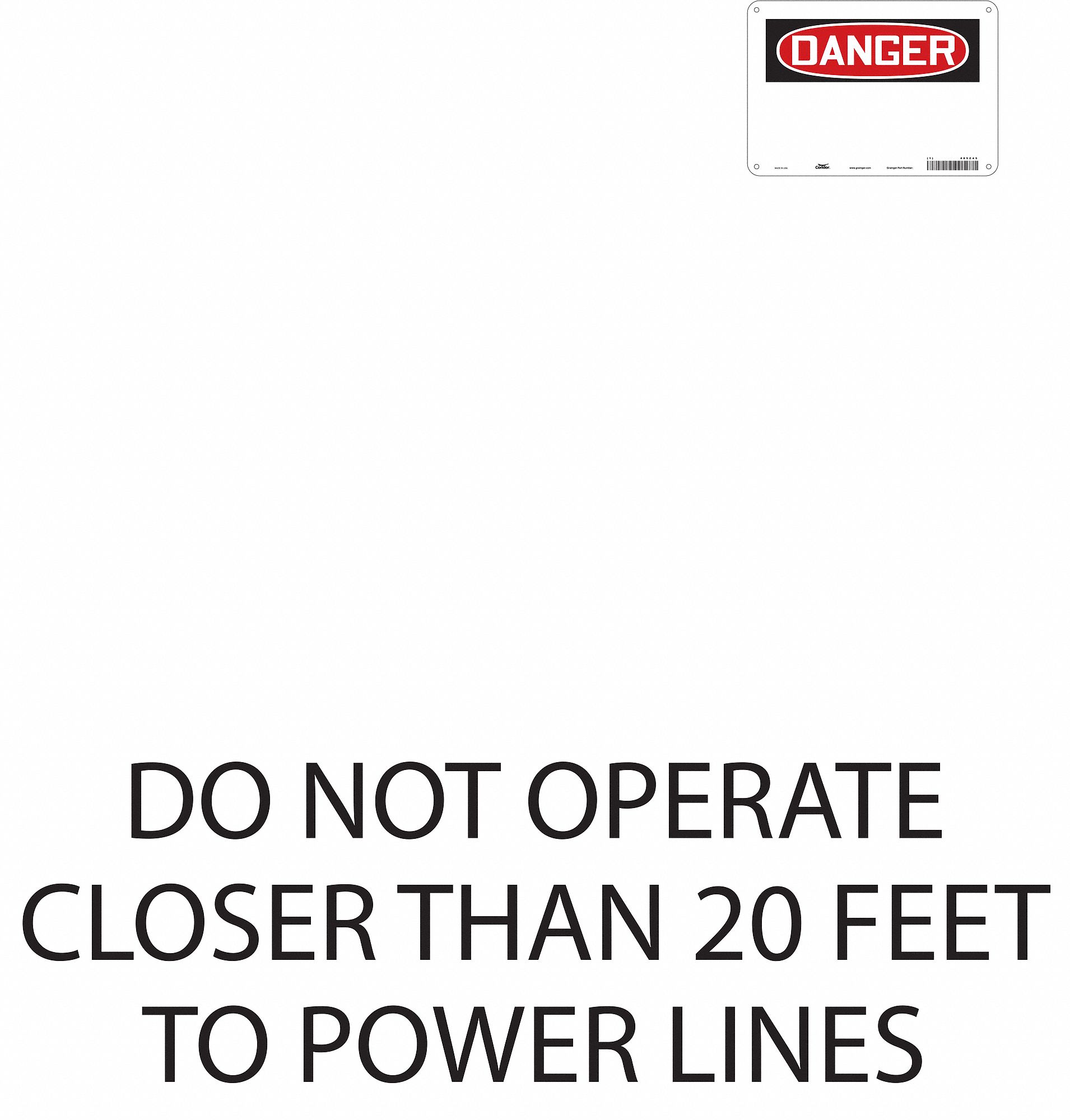 Safety Sign: Aluminum, Mounting Holes Sign Mounting, 7 in x 10 in Nominal Sign Size, 0.032 in Thick