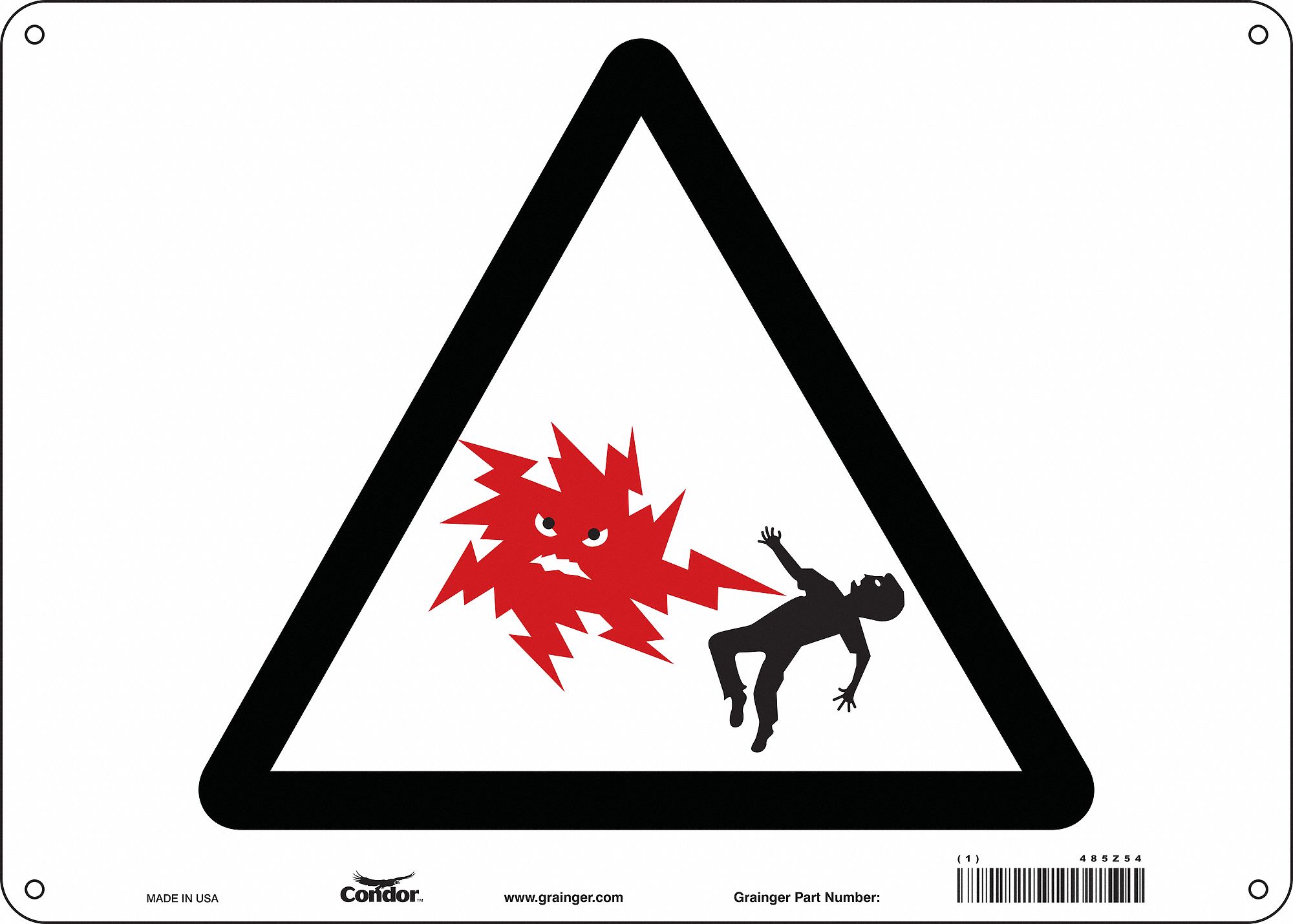 Safety Sign: Aluminum, Mounting Holes Sign Mounting, 10 in x 14 in Nominal Sign Size, 0.032 in Thick